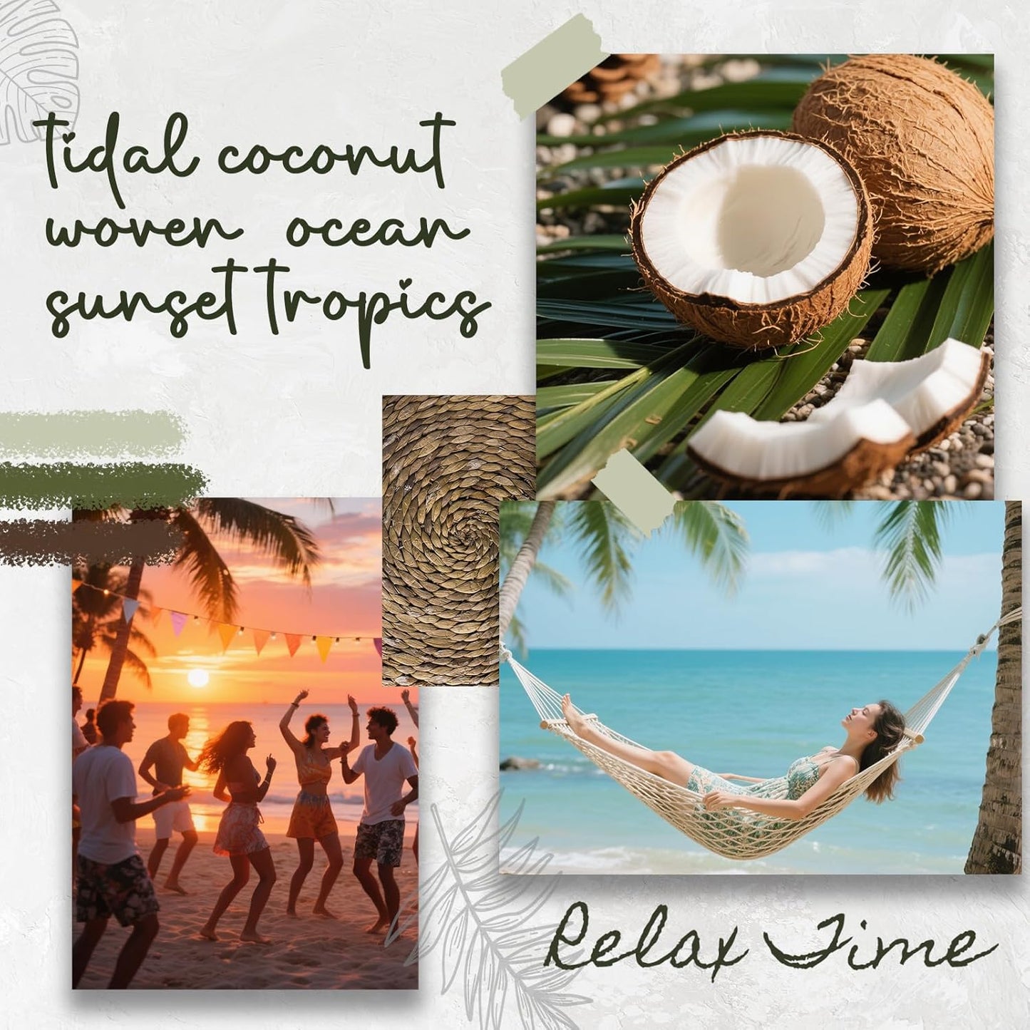 Room Spray, Tidal Coconut, Woven Ocean, Sunset Tropics, 3 Pack, Each 4 fl oz, Air Freshener for Home, Long-Lasting Odor Eliminator for Bathroom and Office