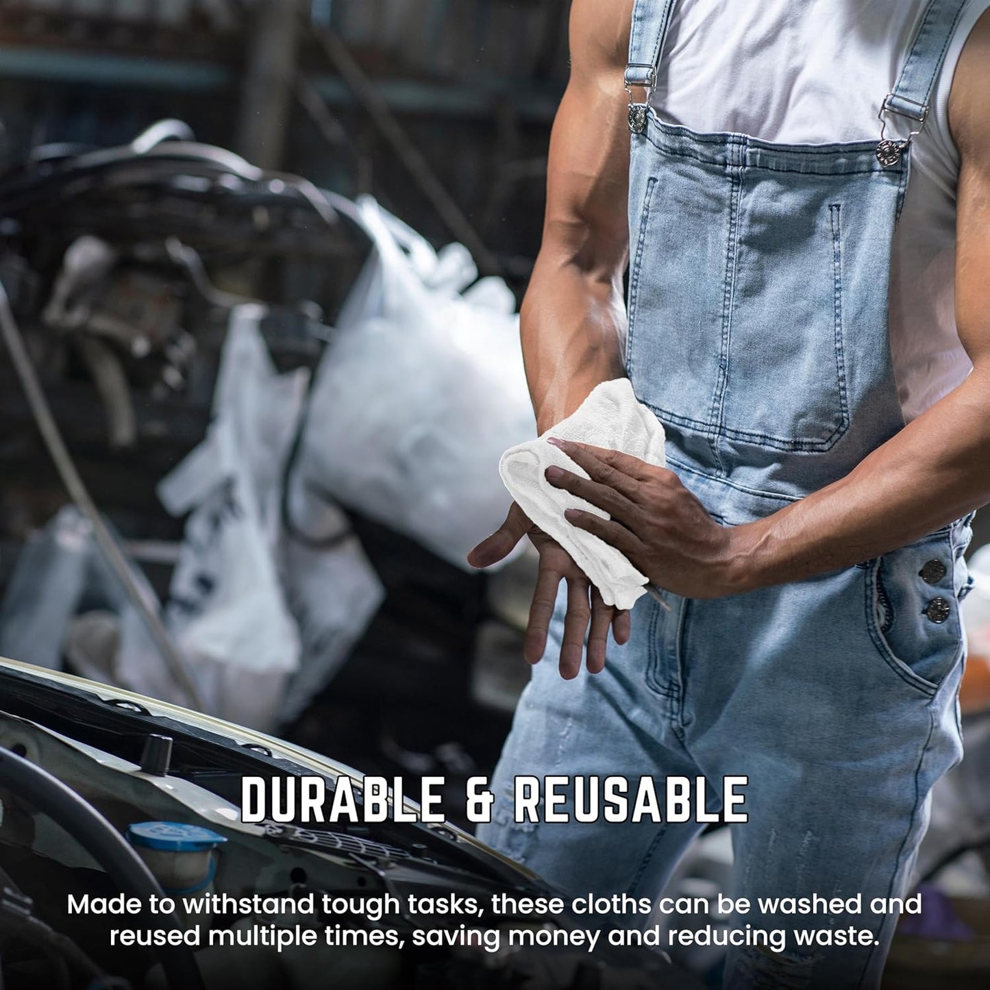 100% Cotton Terry Towels Cleaning Cloths Pack of 250(12x12 Inches) White Cotton Terry Cloth Bar Rags White Bar Towels, Multipurpose High Absorbent Terry Towels for Cleaning Auto Detailing or Painters