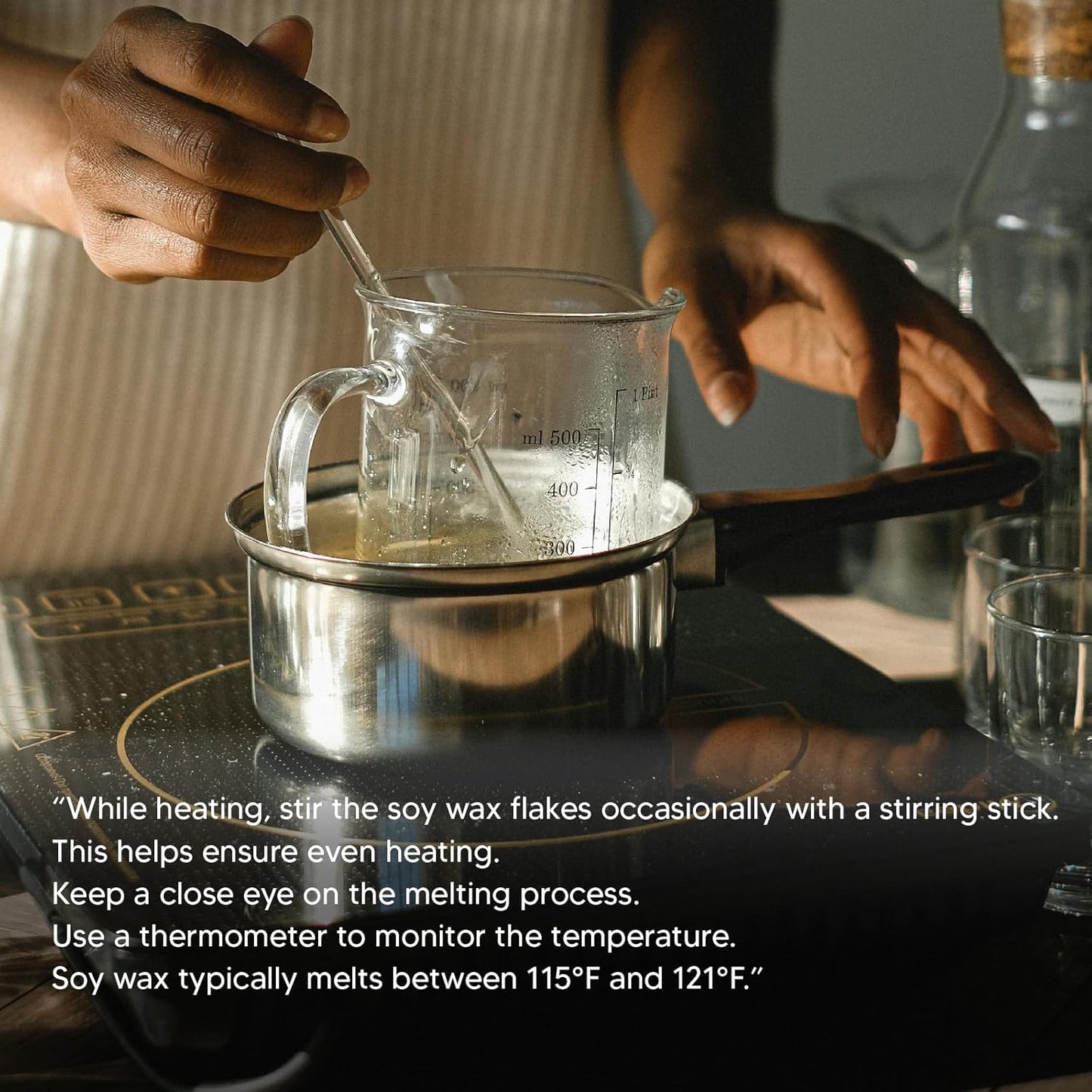 chaoxinge 5 lbs Natural Organic Soy Wax Kit | Additive-Free, Pure & Non-Toxic | Long-Lasting 360-Hour Burn Time | DIY Candle Making Set