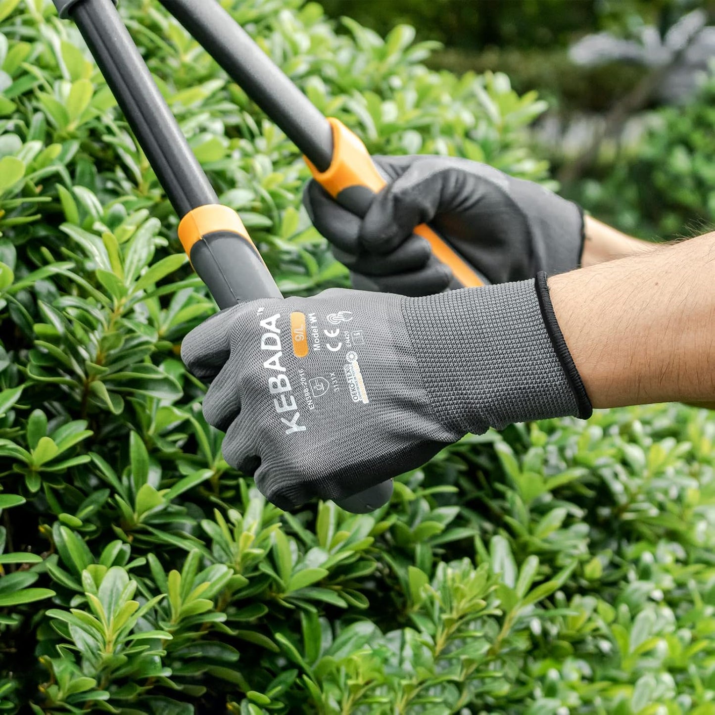 Kebada Safety Work Gloves,120 Pairs Bulk Pack, Touchscreen, PU Coated, Ideal for Warehouse, Construction, Gardening and Mechanics, Grey, Large