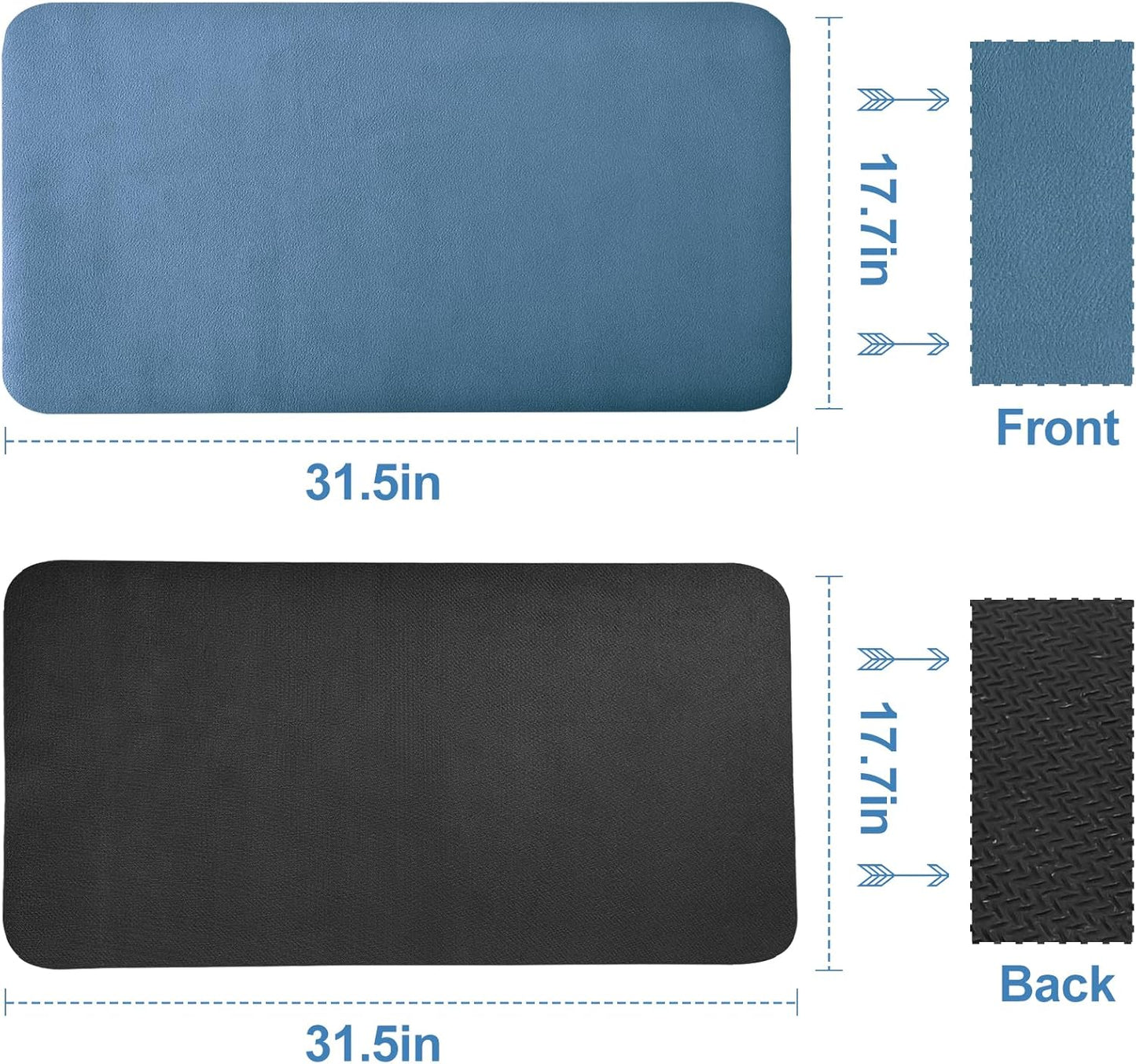 Dish Drying Mat for Kitchen Counter, 17"x31.5" Dish Drying Pad with Non-slip Rubber Backed, Hide Stain Anti Absorbent for Kitchen Counter, Drying Mat for Coffee Machine Dish Rack (Blue)