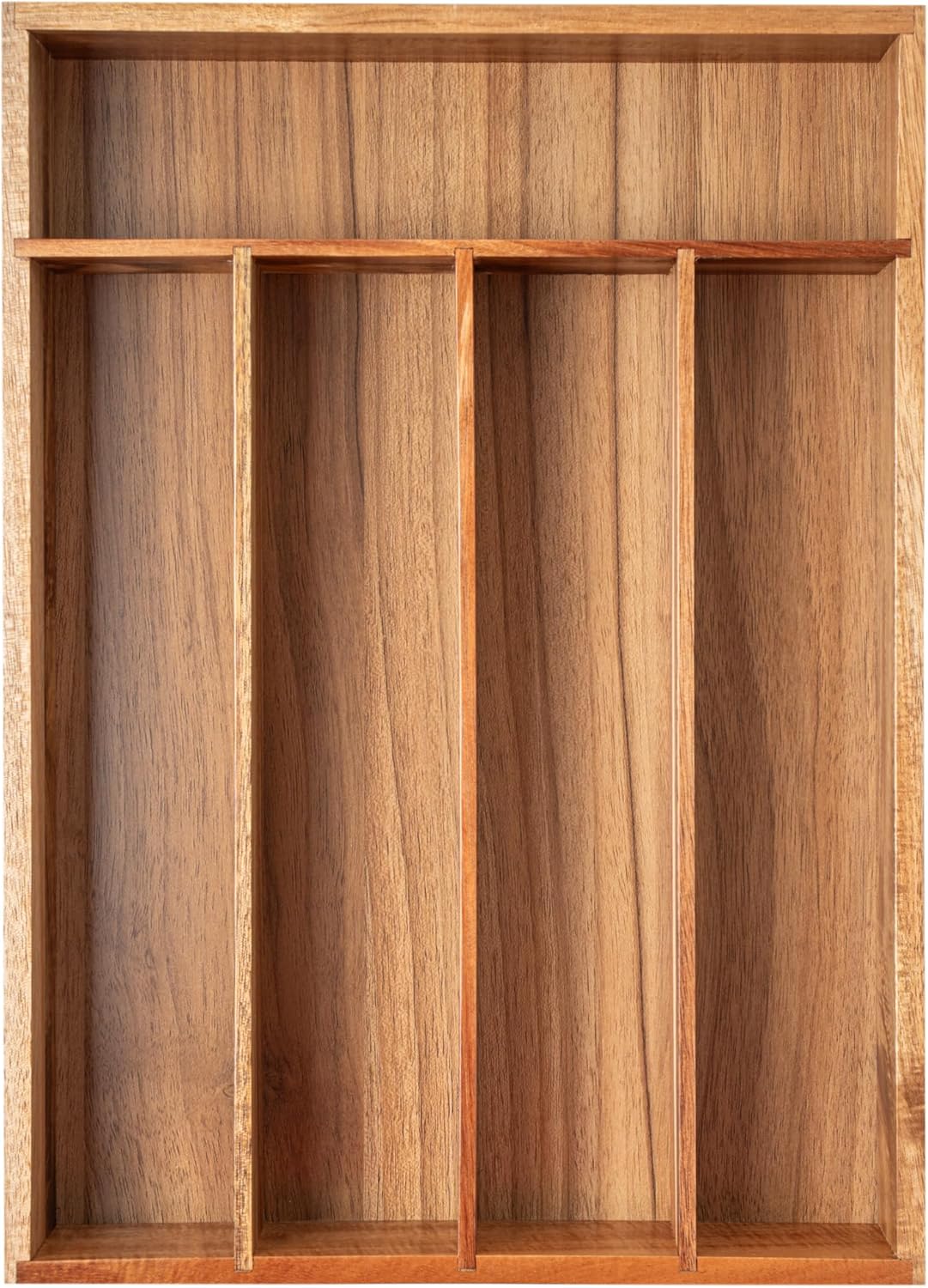 Silverware Organizer Acacia Kitchen Drawer Organizer Utensil Organizer Silverware Holder Cutlery Organizer in drawer Flatware Organizer Tray (Acacia 5 Slots)