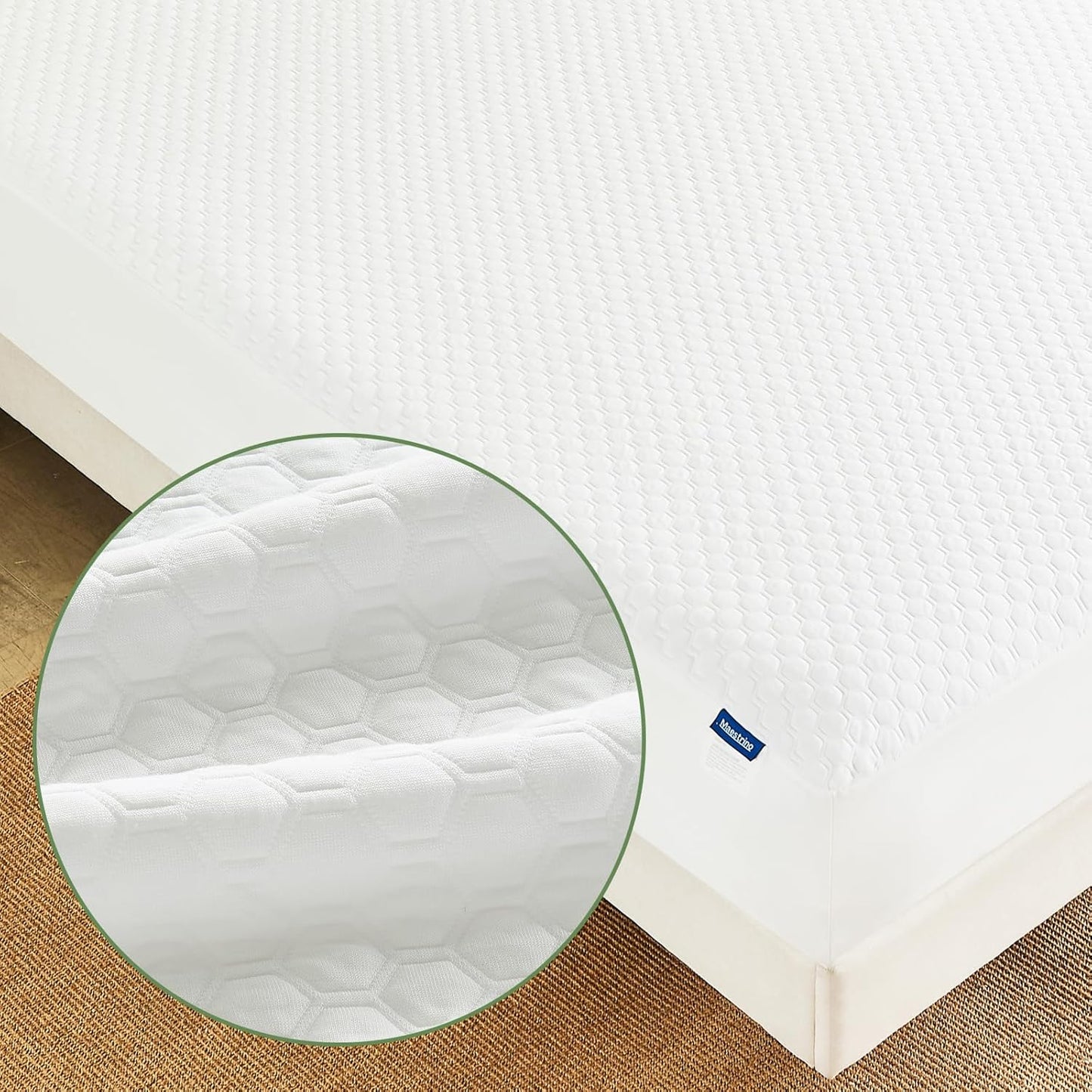 Premium Tencel California King Mattress Protector Cover in White, Natural and Skin Soft, Waterproof and Fully Fitted Deep Pocket, Hypoallergenic, Breathable, Noiseless and Absorbent