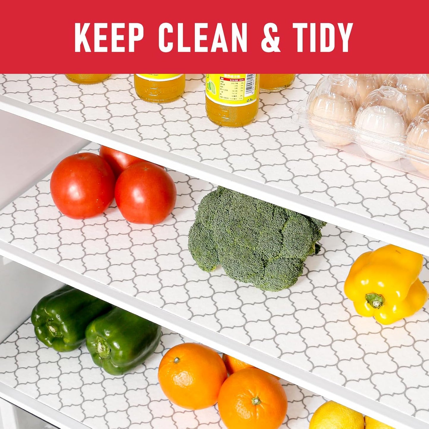 Cooyes Refrigerator Liners & Fresh mats for Fridge Drawer and Glass Shelves, Absorbent Cloth Material, Machine Washable, Shelf Liner for Kitchen Cabinets Non-Adhesive, BPAfree, 17.7" * 24", 12 Pack
