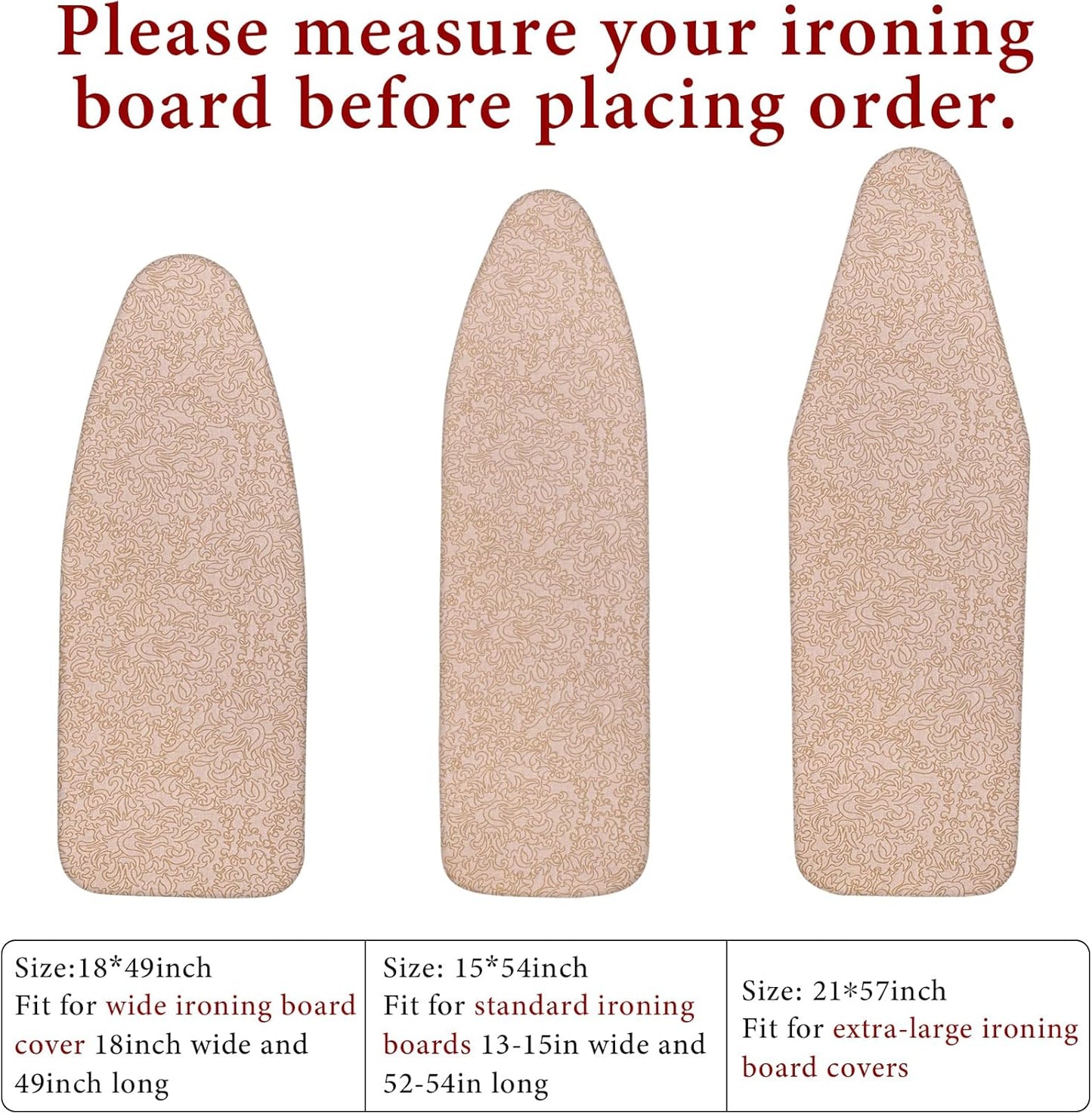 Dalykate Ironing Board Cover 21 x 57 with Scorch and Stain Resistant Thick Padding and Elasticized Edge Ironing Board Covers 4 Fasteners and 1 Protective Scorch Mesh Cloth