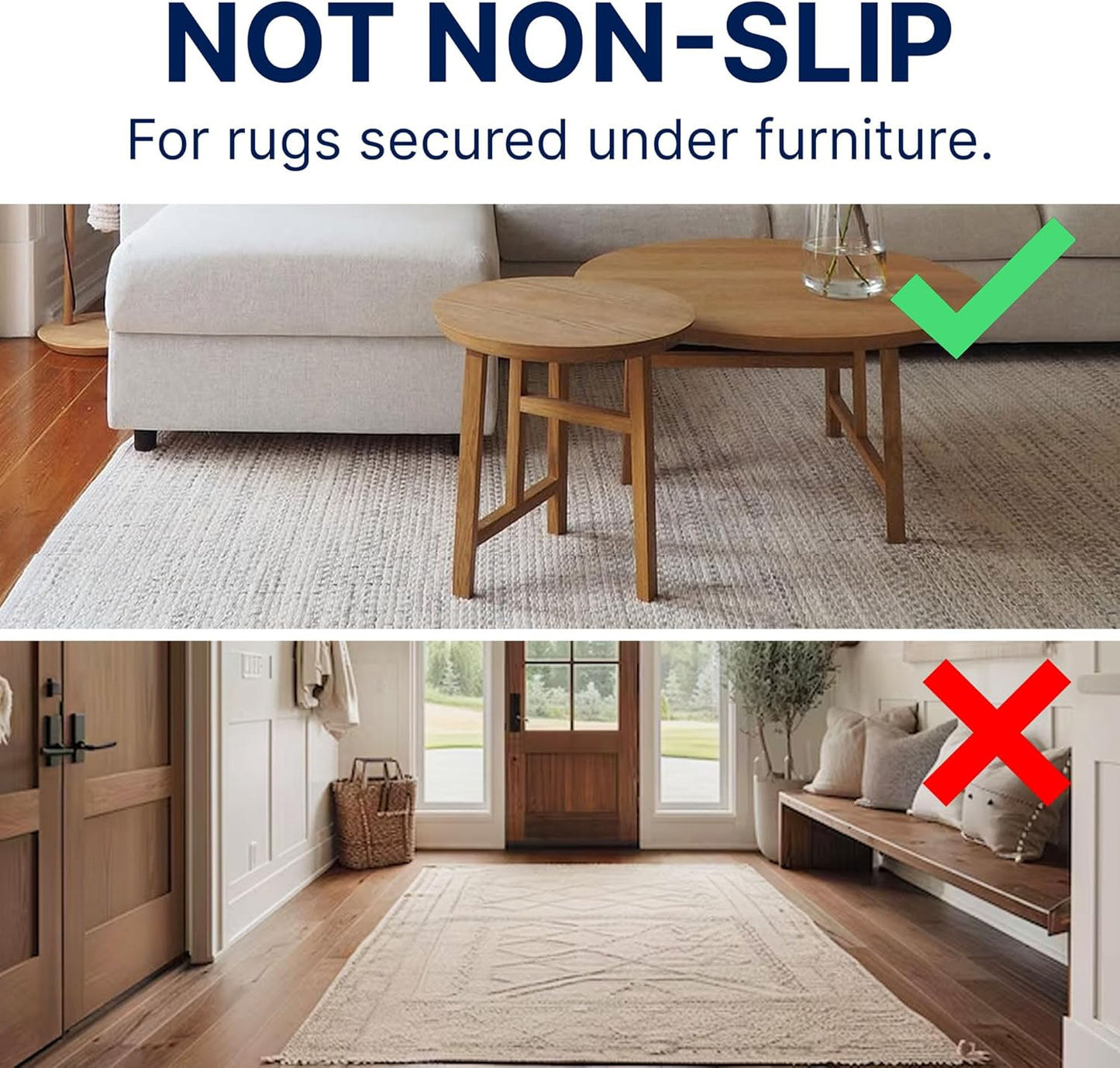 RUGPADUSA - Eco-Plush - 6'x9' - 1/2" Thick - 100% Felt - Luxurious Cushioned Rug Pad - Available in 3 Thicknesses, Many Custom Sizes
