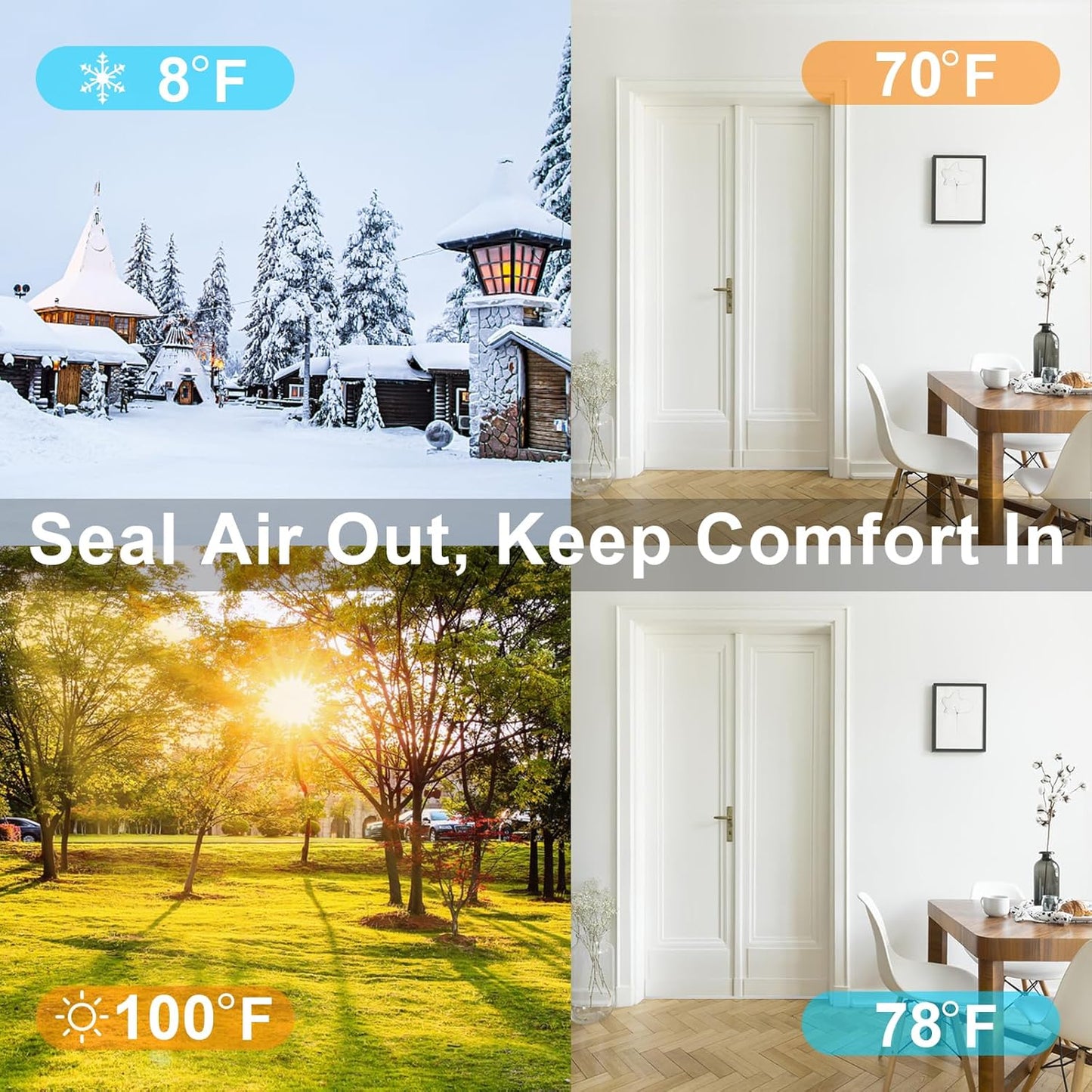 Window Insulation Weather Stripping, High Density Insulation Tape for Door, Soundproof Door Weather Stripping, Adhesive Foam Gasket Tape, Anti-Bug, Weatherproof (1 in x 1 in x 13Ft), White