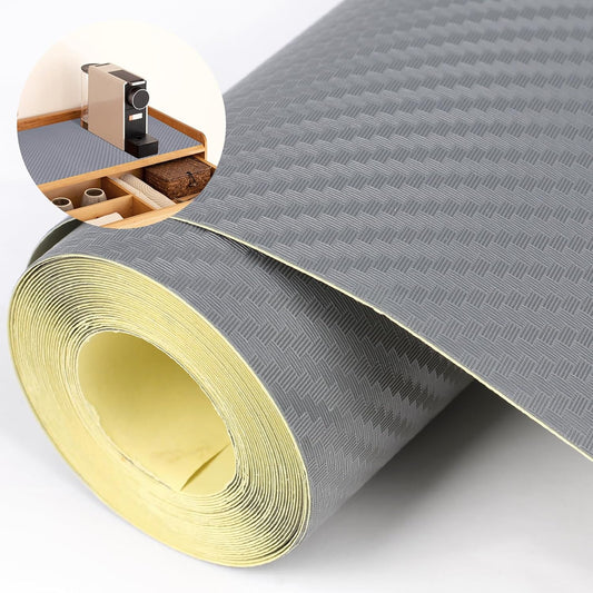 Self-Adhesive Shelf Liner Kitchen Liner, Waterproof Backed Paper Easy Peel and Stick Contact Liner Without Residue for Decor Your Desk Surface, Kitchen Countertops (Silver, 11.8 x 59 inches)