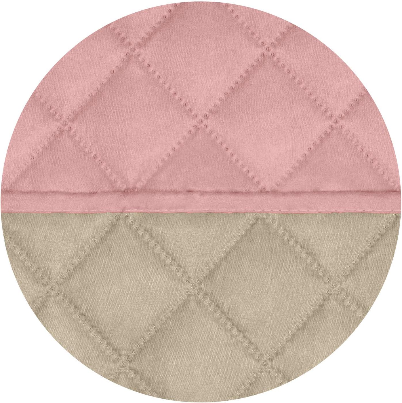 PureFit Reversible Quilted Sofa Cover, Water Resistant Slipcover Furniture Protector, Washable Couch Cover with Non Slip and Elastic Straps for Kids, Dogs, Pets (Sofa, Pink/Beige)