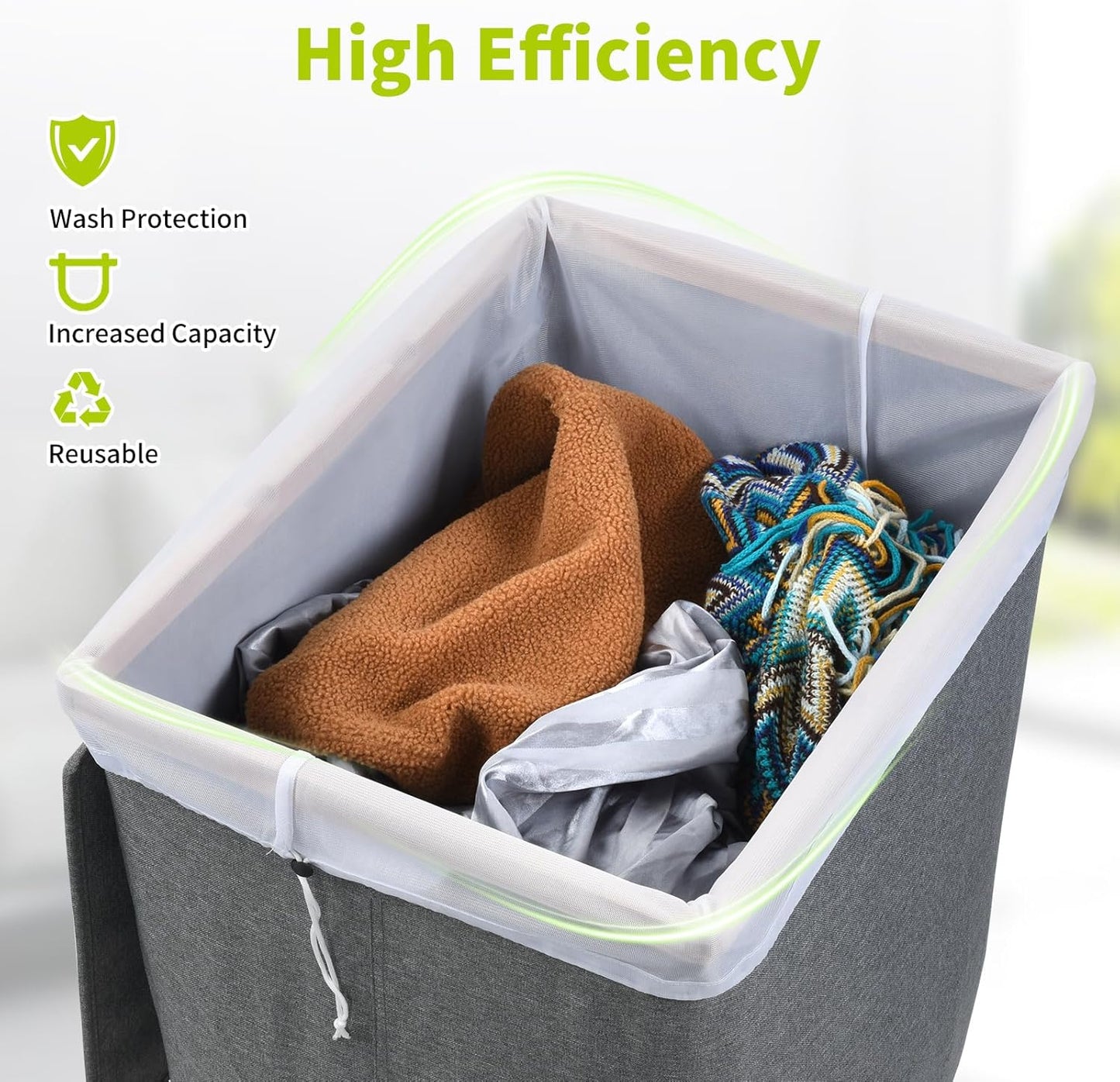 OTraki Large Mesh Laundry Bag 36 x 43 Inch Drawstring Laundry Wash Bags, 2 Pack Dirty Clothes Net Laundry Bag Heavy Duty Travel Storage Organize Bag for Home Apartment Dorm Camp Hotel Beach, White