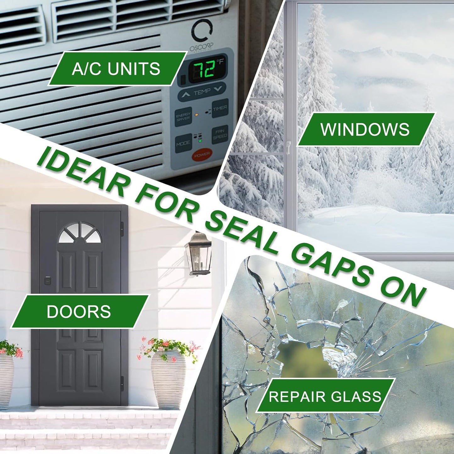 Transparent Window Weather Sealing Tape 2 Inch x 35 Yards Weather Stripping Residue Free Clear Window Draft Isolation Sealing Film Tape for Doors Windows and Shower Glass Gaps