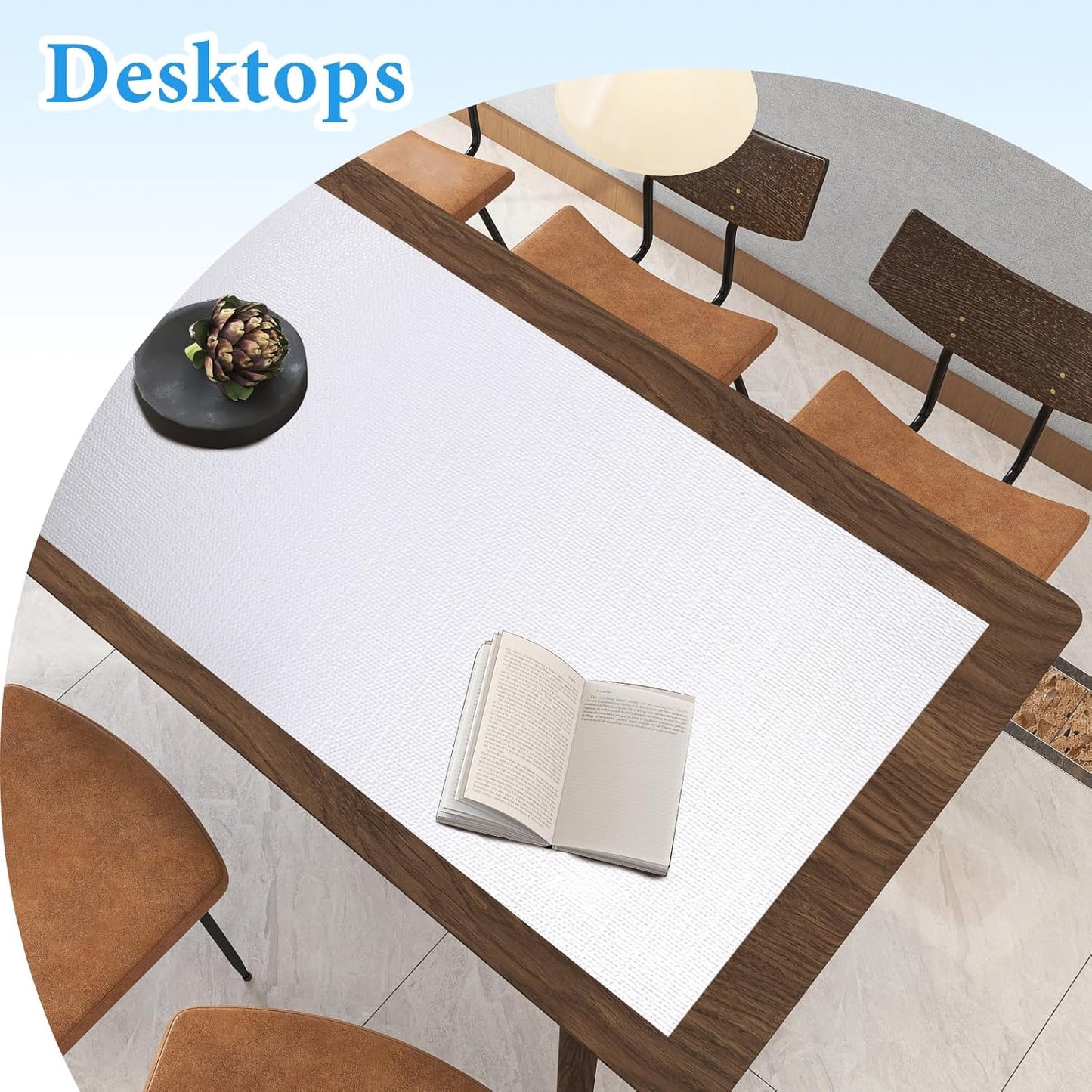 Shelf Liners for Kitchen Cabinets 12in x 10FT Non Adhesive Drawer Liner White Thickened Shelf Liner Paper Strong Non-Slip Easy to Clean for Tool Box Refrigerator with Knife and Tape Measure