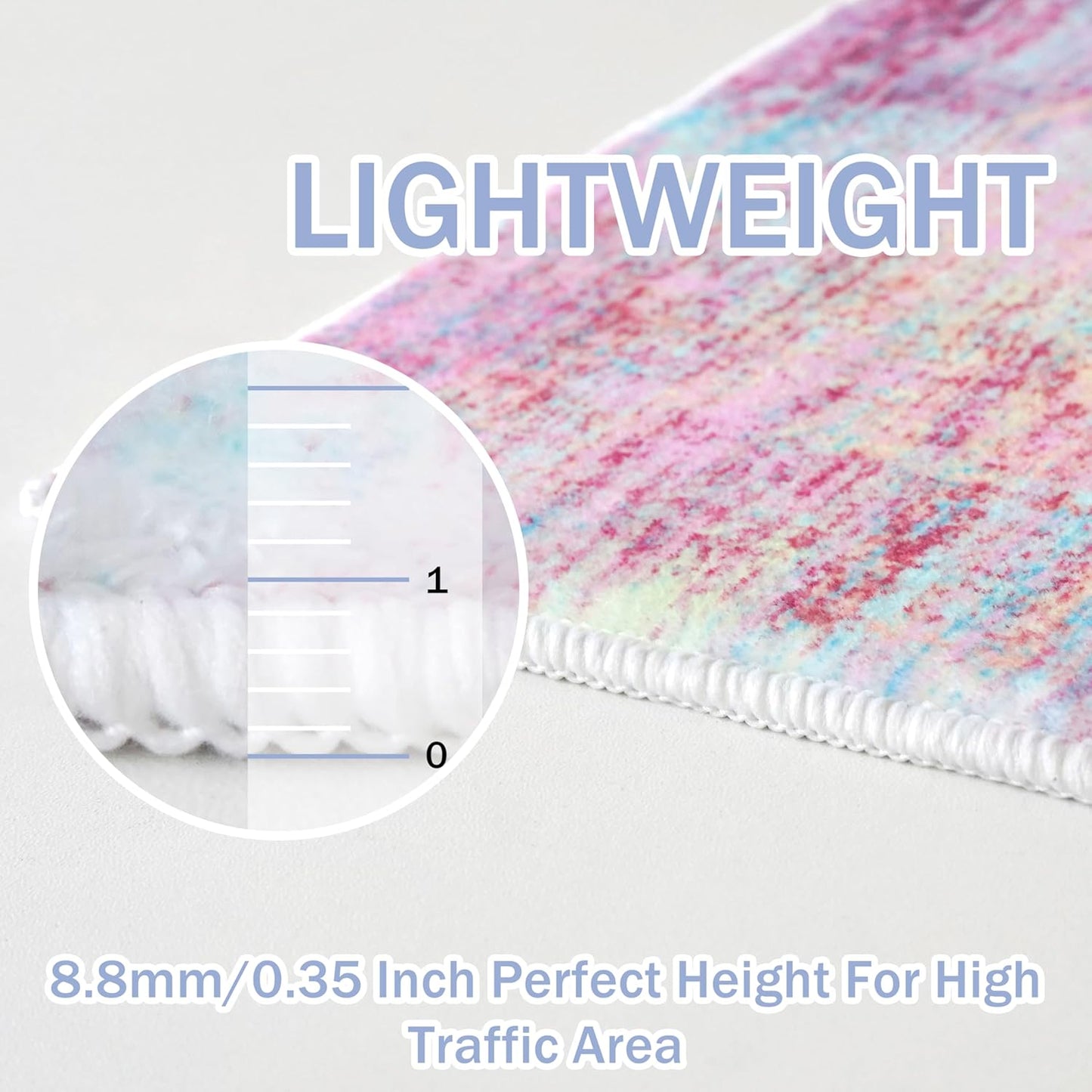 IOHOUZE Round Area Rug 3 Ft Circle Entryway Rugs Round Washable Door Mat Indoor Entrance, Non Slip Circle Front Door Rug, Printed Abstract Faux Wool Floor Carpet for Foyer Porch Sink, Pink Teal