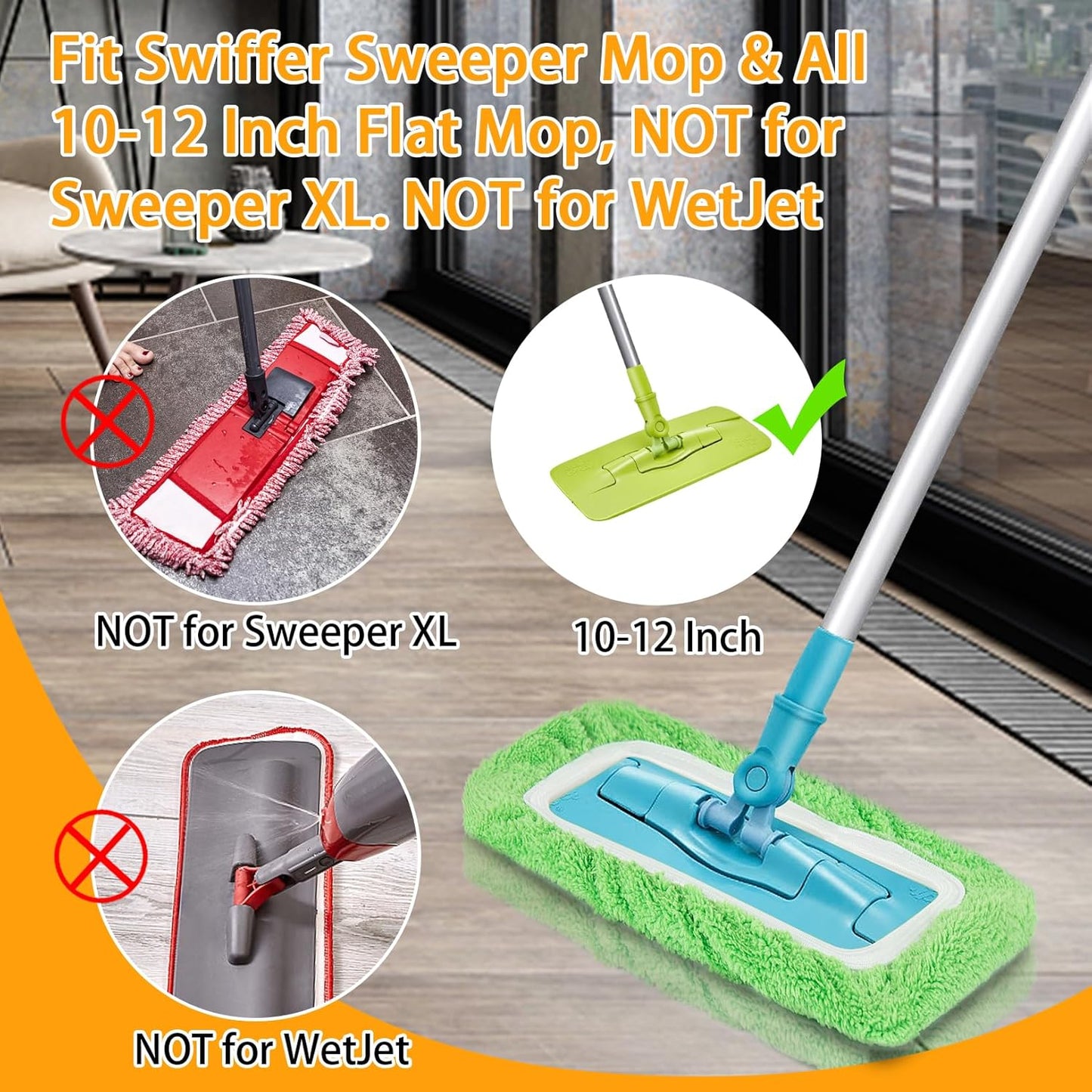 Reusable Dry Sweeping Cloths Microfiber Wet Mop Pads Compatible with Swiffer Sweeper Mop Replacement Sweeping Mopping pad Refills for Hardwood Surface Floor Cleaning (32)