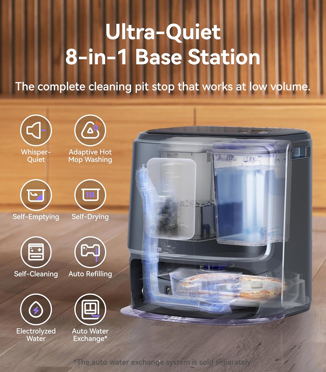 NARWAL Freo Z Ultra Robot Vacuum and Mop Combo, Dual RGB Cameras and Chips, AI Avoidance, 12000Pa Suction, Real-Time Decisions, Adaptive Hot-Water Self Wash & Self Emptying, Pet Hair, Quiet, Grey