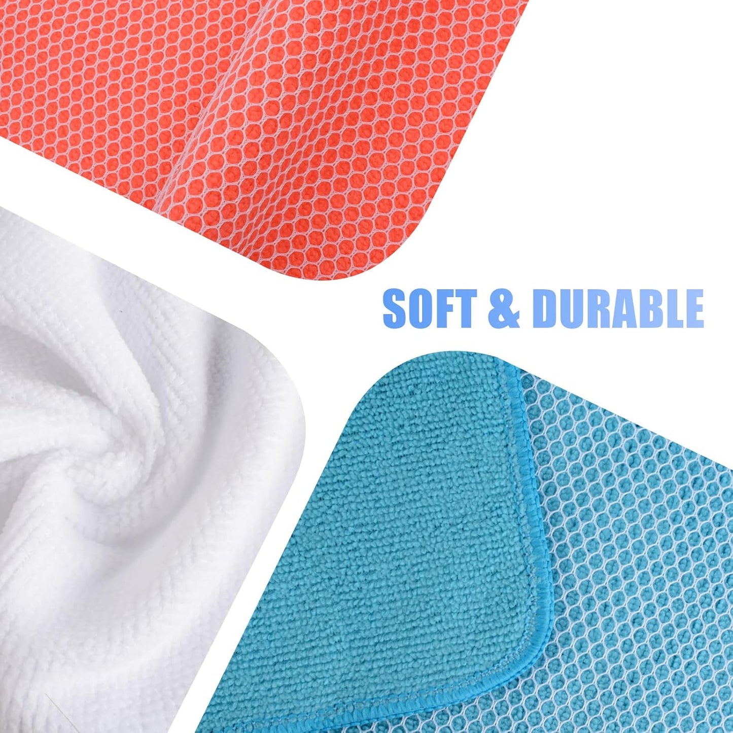 KinHwa Kitchen Washcloths for Dishes Absorbent Microfiber Dish Cloths Quick Dry Dish Rags with Poly Scour Scrub Side Ideal for Kitchen Cleaning (Mixing Colors #3, 7inchx7inch 9 Pack)