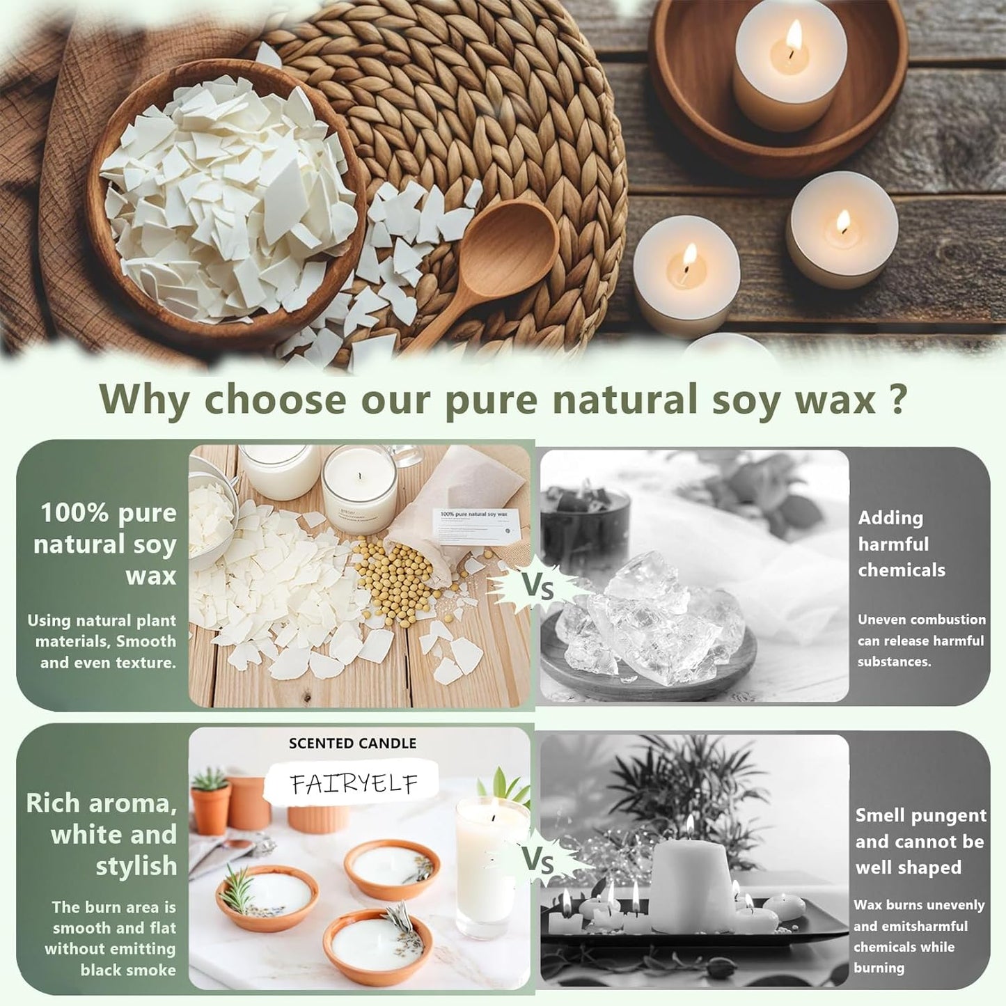 Soy Wax Candle Making Kit Supplies With Wax Melter, Natural Candle Wax for Candle Making - DIY Candles Making Supplies, Including 3lbs Soy Wax Flakes, Melting Pot, Electric Stove, Candle Wick