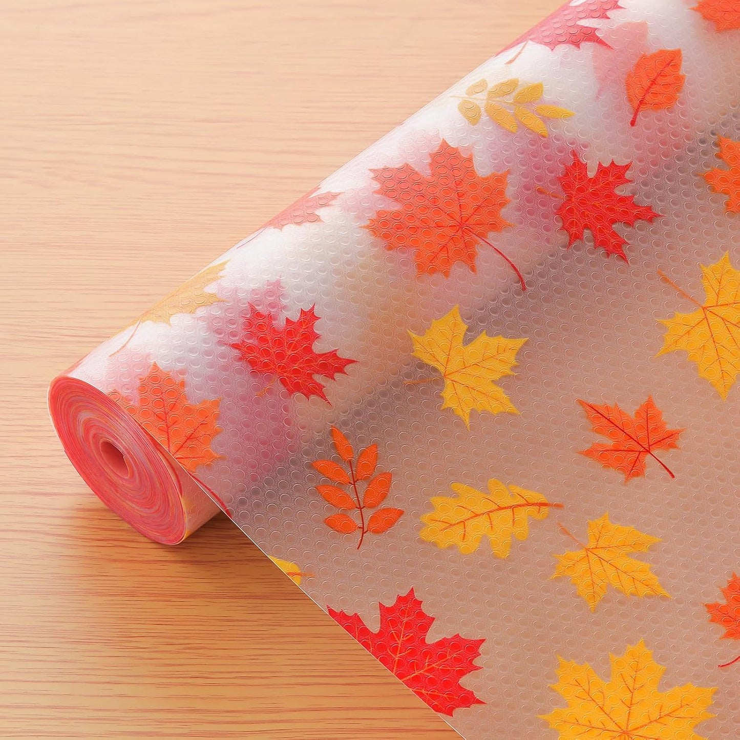 Cooyes Shelf Paper for Kitchen Cabinets Non Adhesive, Waterproof & Oil-Proof Kitchen Drawer Liner for Refrigerator Drawer Fridge Cupboard, (17.7 Inch W x 360 Inch L, Pumpkin Orange)