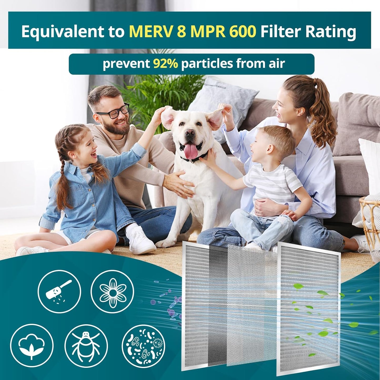 Torjim 14x30x1 MERV8 Washable Electrostatic Air Filter - AC/HVAC Furnace Filter, Permanent, Easy Install, Breathe Fresher