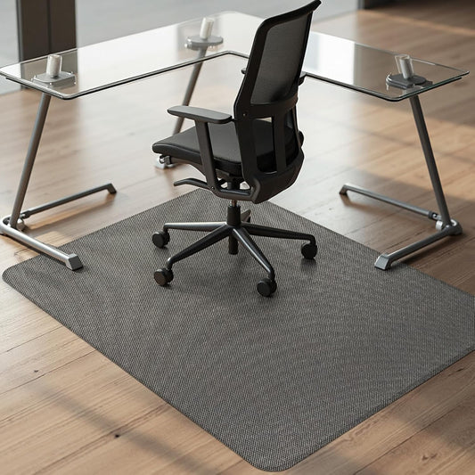 Kuyal Office Chair Mat for Hardwood Floor,44" x 58" Heavy Duty Desk Chair Mat for Office & Home, Anti Slip, Non-Curve Computer Chair Protector Mat, Light Brown