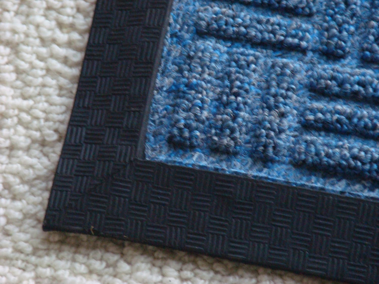 Kempf Water Retainer Entrance Mat, Indoor Outdoor Rubber Rug, Moisture Trapping, Absorbent Mat, 2 by 3-Feet, Blue