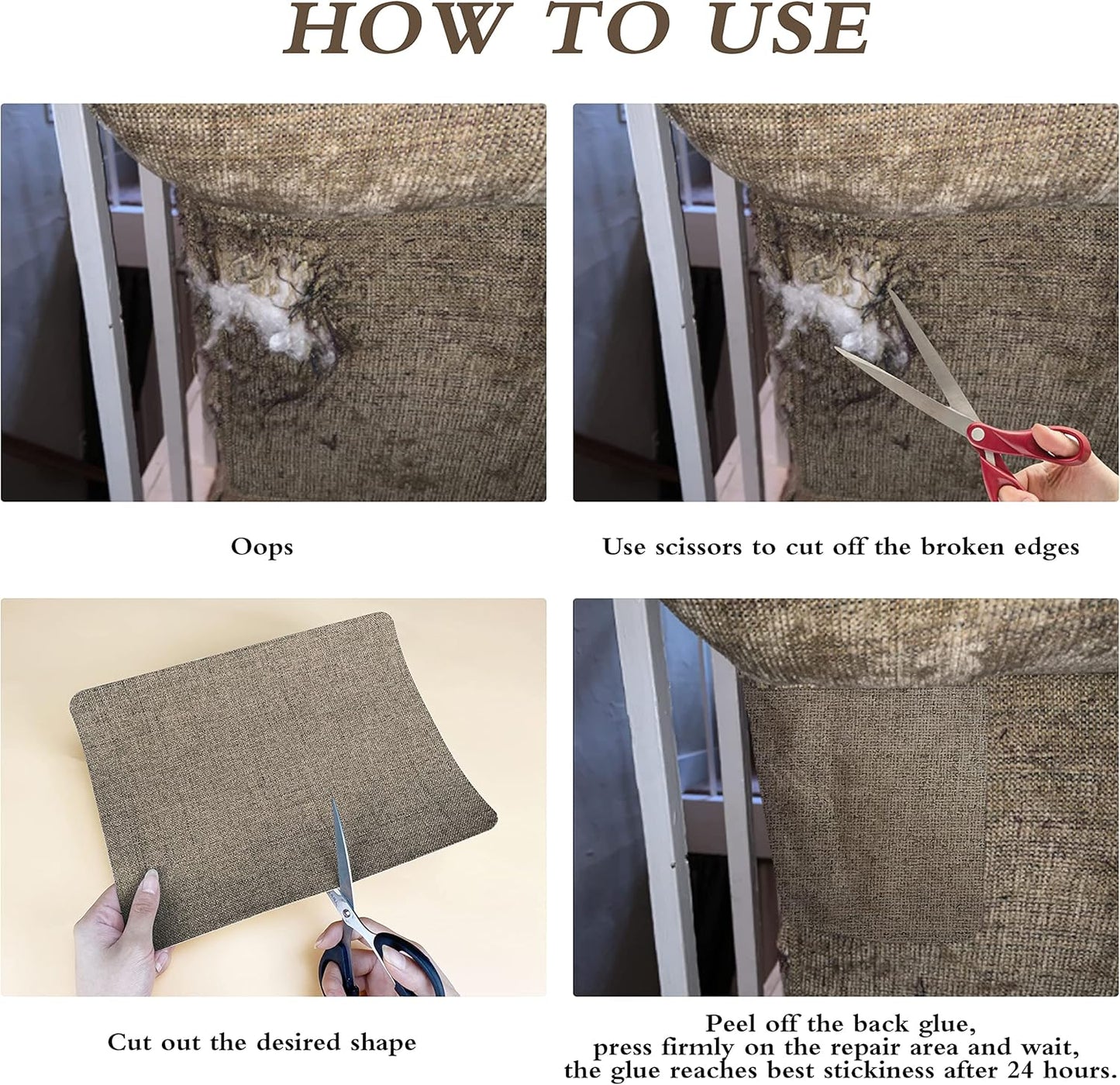 Coarse Linen Repair Patches, Self-Adhesive Linen Fabric Patches, 8X11 inch 2 PCS, Multi Color, Can be Used for Linen Sofa Repair and Linen Clothes Repair(8" x 11"-2PCS,Dark Blue)