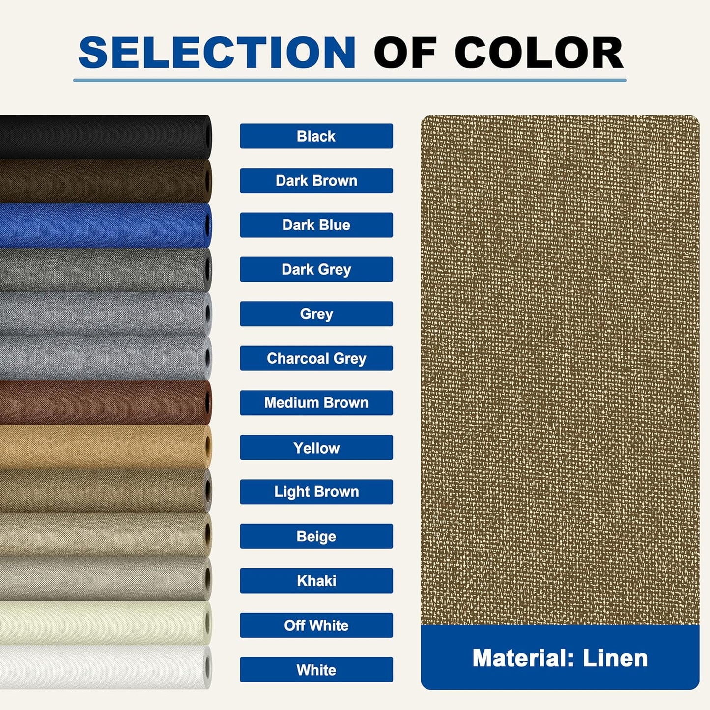 KING MOUNTAIN Linen Repair Patches, Self-Adhesive Fabric Patches, 4 X 63 inch Extra Size, Multi Color, Can be Used for Sofa Repair and Linen Clothes Repair (Brown)