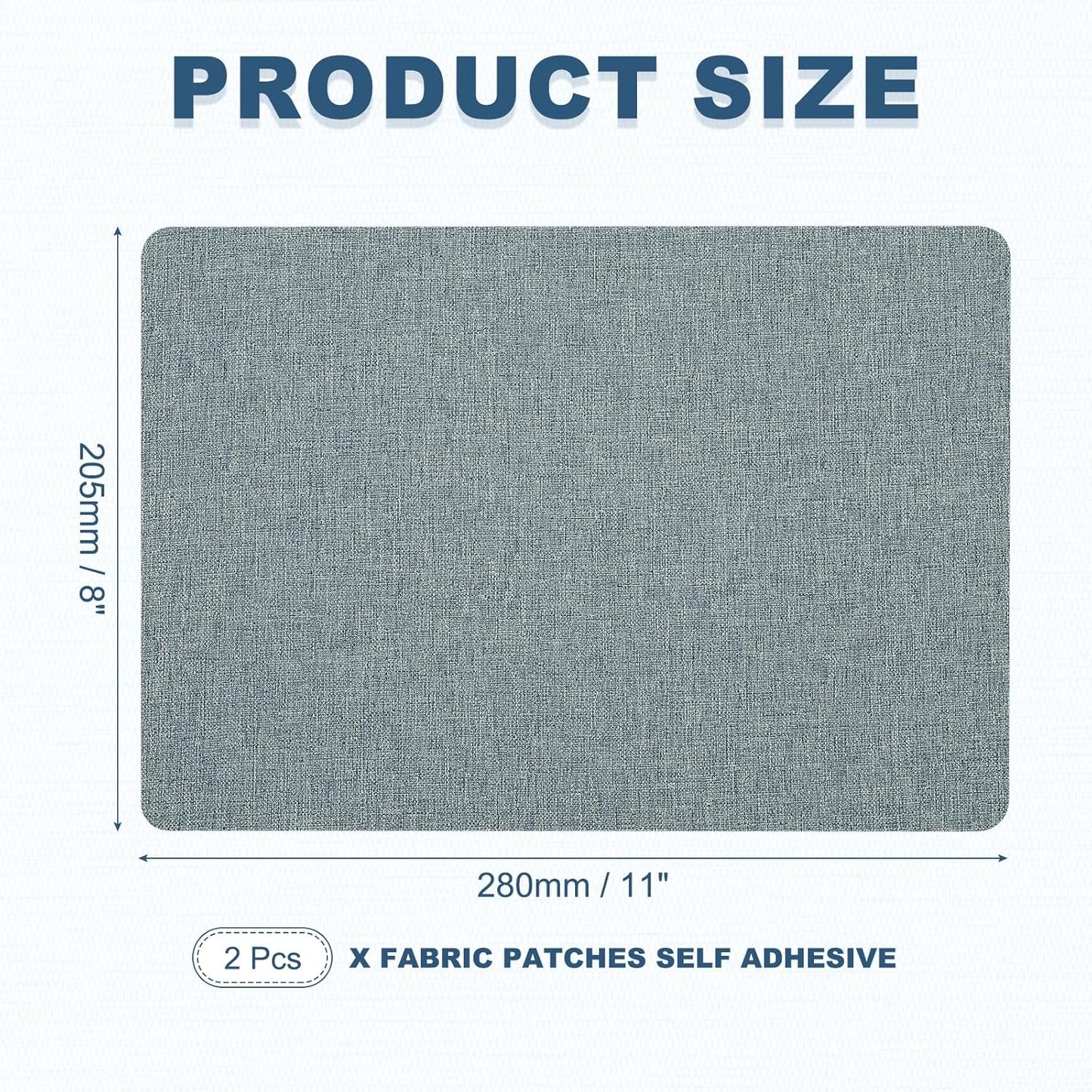 PATIKIL 8x11 Inch Linen Repair Patches, 2Pcs Self-Adhesive Fabric Patch for Sofas Tote Bags Furniture Car Seats Clothes Tents, Blue
