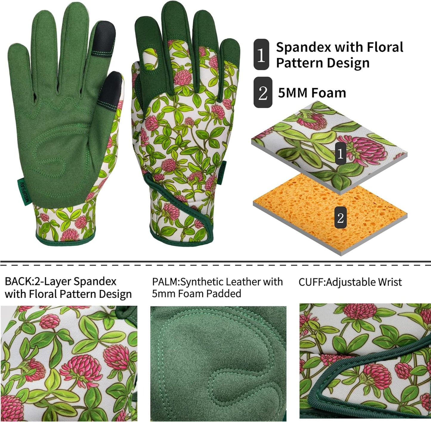 Thorn Proof&Puncture Resistant Gardening Gloves with Grip,Garden Gloves for Women, Leather Work Gloves,Gifts