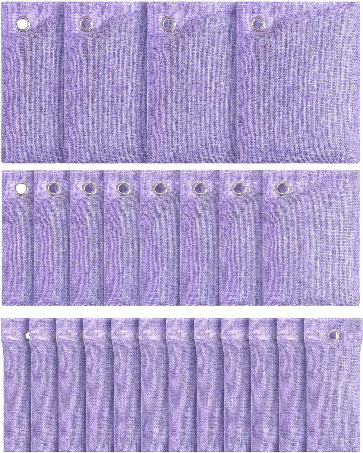 Nuanchu 24 Pcs Activated Charcoal Odor Absorber 50g/100g/200g, Air Purifying Bamboo Charcoal Bags, Natural Shoe Odor Absorber, Deodorizer Absorbers for Fresh Car Home Closet Pet Basement Smell(Purple)