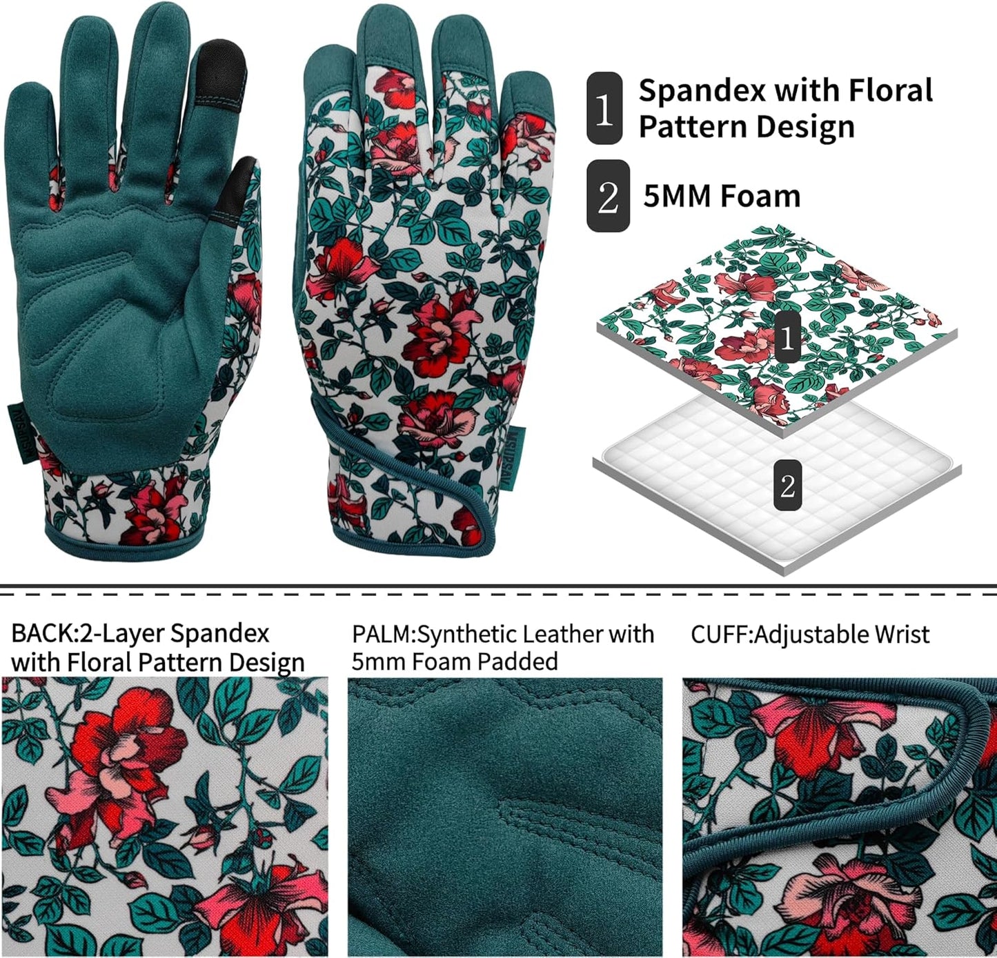 Thorn Proof&Puncture Resistant Gardening Gloves with Grip,Garden Gloves for Women, Leather Work Gloves,Gifts