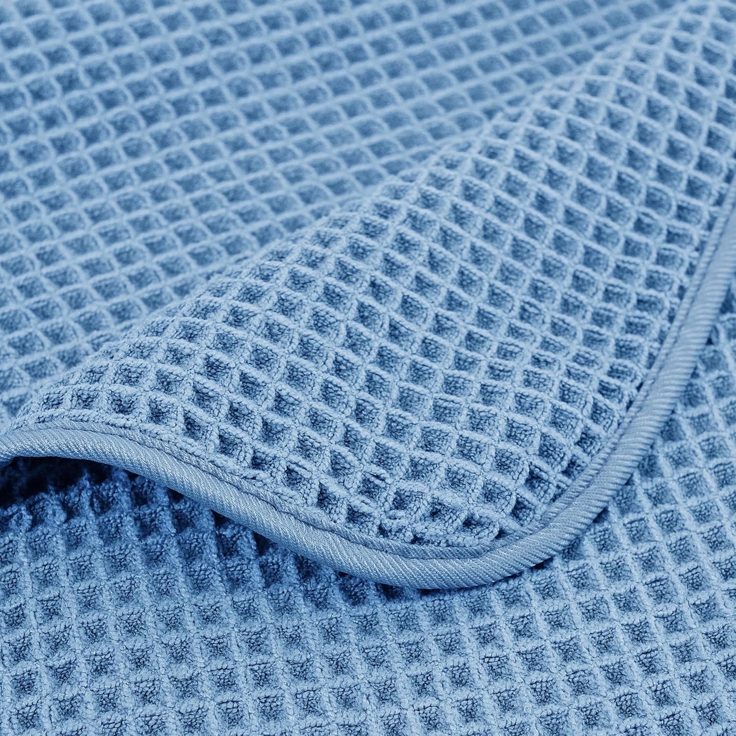 POLYTE Microfiber Oversize Quick Dry Lint Free Bath Towel, 60 x 30 in, 4 Pack (Waffle Weave)