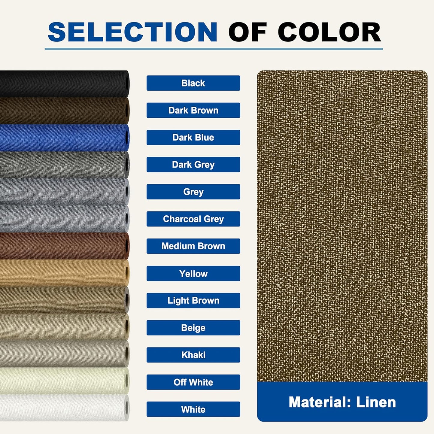 KING MOUNTAIN Linen Repair Patches, Self-Adhesive Fabric Patches, 4 X 63 inch Extra Size, Multi Color, Can be Used for Sofa Repair and Linen Clothes Repair (Dark Brown2.0)