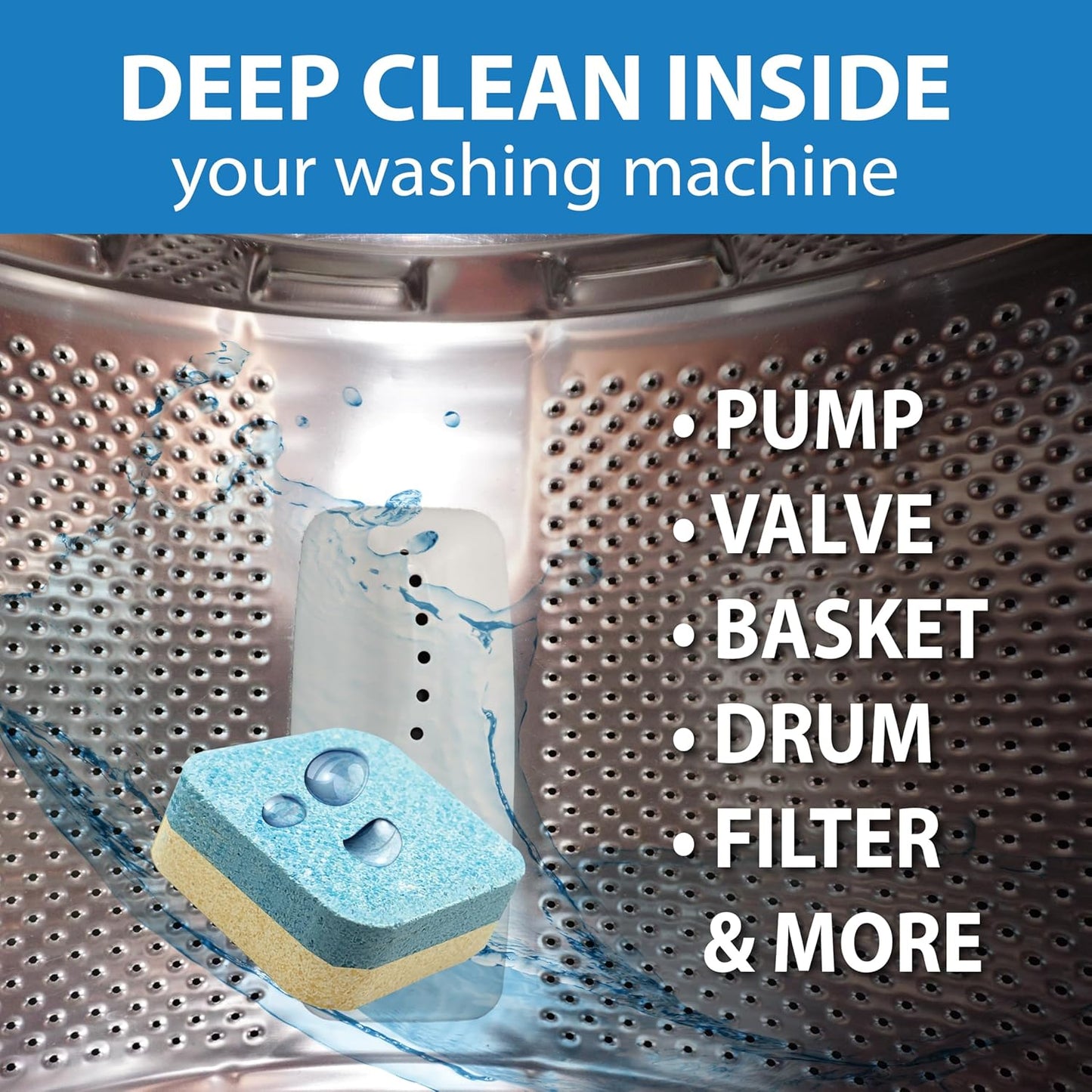 SANI 360° Washing Machine Cleaning tablets, 24 pack is Formulated with Enzyme, Deep Cleans and Deodorizes Front and Top Loading Washers use up to 2-year supply Lemon Scent