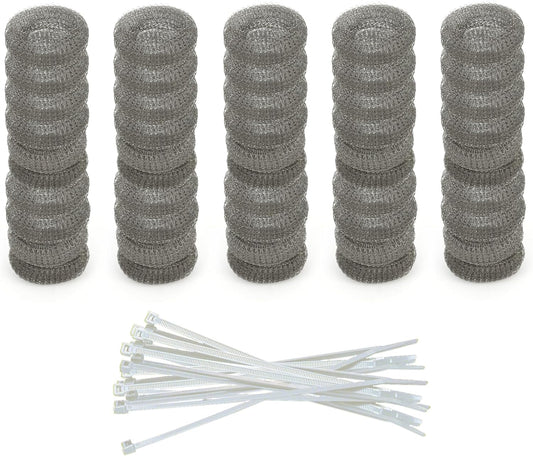 Washing Machine Lint Trap – Stainless Steel Hose Filter, Mesh Drain Catcher, Washer Sock Lint Remover, Rust-Free Snare Laundry Filter with Nylon Cable Ties, 29cmx6.5cm – 50-Pack