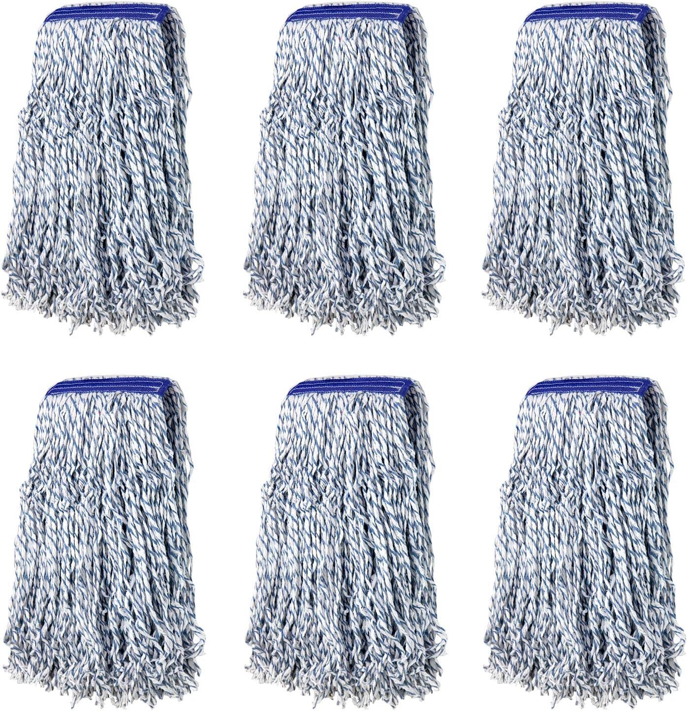 KLEEN HANDLER Cut End Finish Mop | 1.25" Universal Headband Maximum Absorption Finishing Mop, Pack of 6