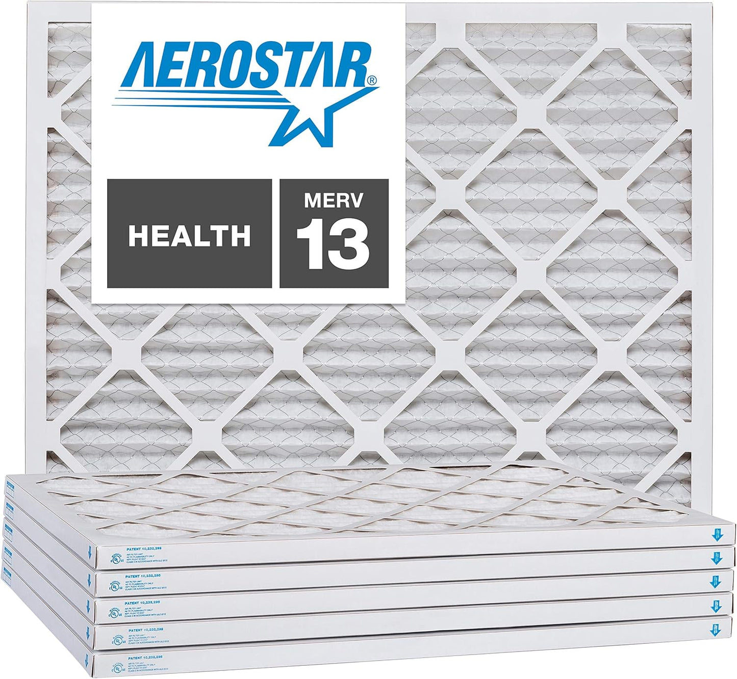 Aerostar 17x22x1 MERV 13, Pleated Air Filter, 17x22x1, Box of 6, Made in the USA