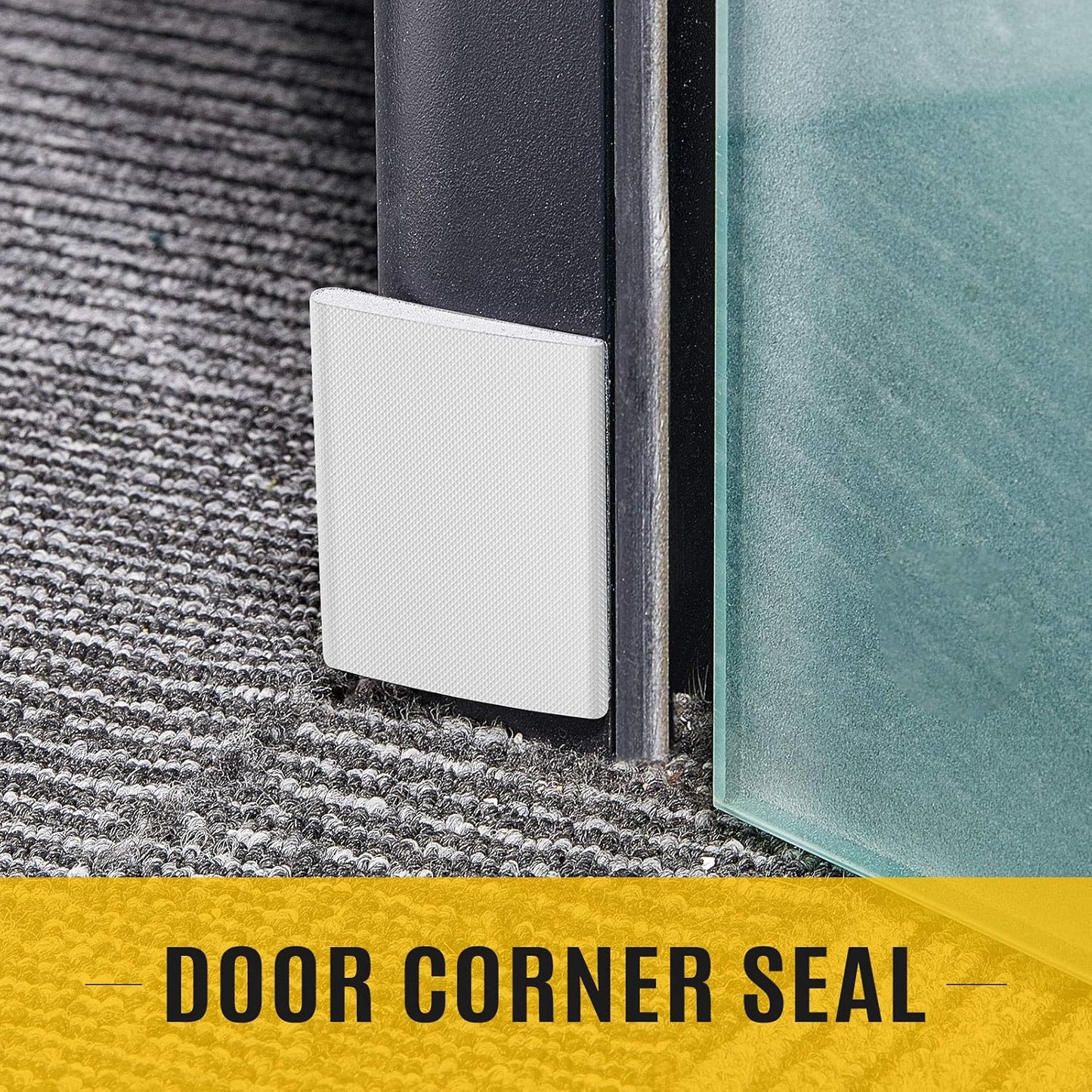 Zonon 32 Pieces Door Corner Seal Weatherstripping Exterior Door Frame Seal Draft Stopper Adhesive Corner Pads for Weather Stripping and Draft Protection (White)