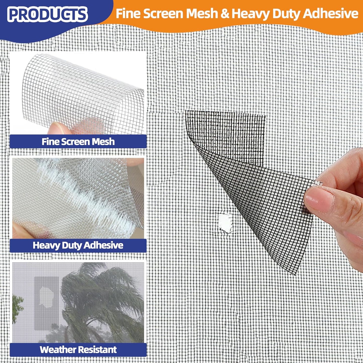 KING MOUNTAIN Black Window Screen Repair Tape,3inX35FT Heavy Duty Screen Repair Kit for Window Screen and Screen Door Tears Holes,Strong Adhesive & Waterproof Window Screen Patch, Weather Resistant