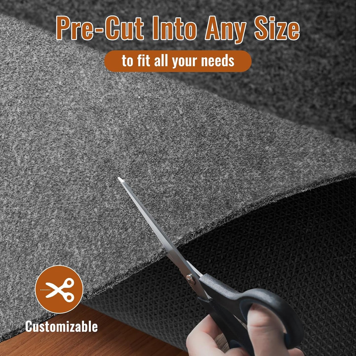 Felt Rug Pad, 10 x 14 Ft Rubber Non-Slip Rug Pad Gripper, Keep Rugs Secure and in Place, Extra Strong Under Carpet Mat Cushion - for All Floors