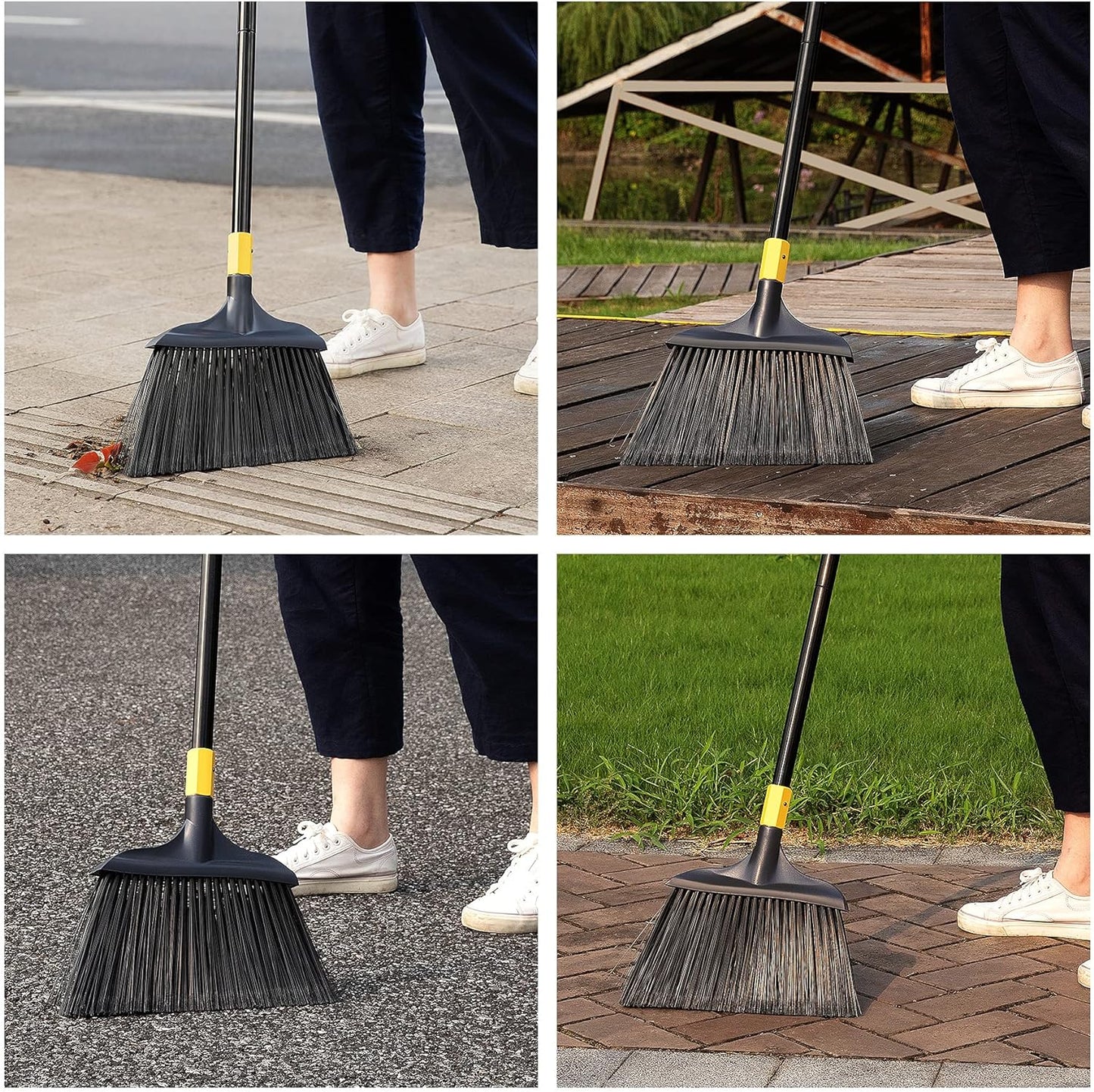 Yocada Heavy-Duty Broom Outdoor Commercial for Courtyard Garage Lobby Mall Market Floor Home Kitchen Room Office Pet Hair Rubbish 54Inch
