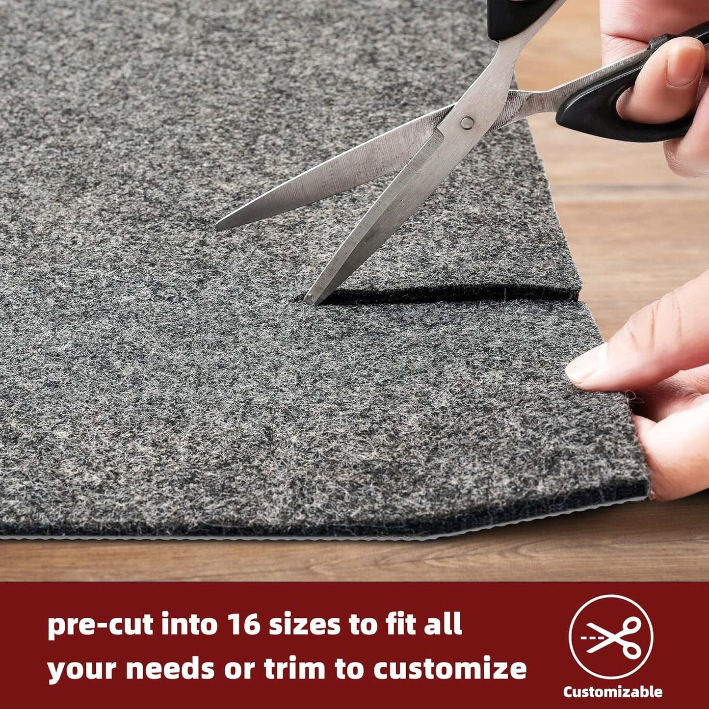 BAGAIL Felt and Natural Rubber Backing Rug Pads 1/4” Thick, 2 x 3 Ft Non Slip Carpet Gripper Keep Rugs in Place, Under Area Rug Protective Cushioned Pads, Carpet Runners, Hardwood Floors Protection