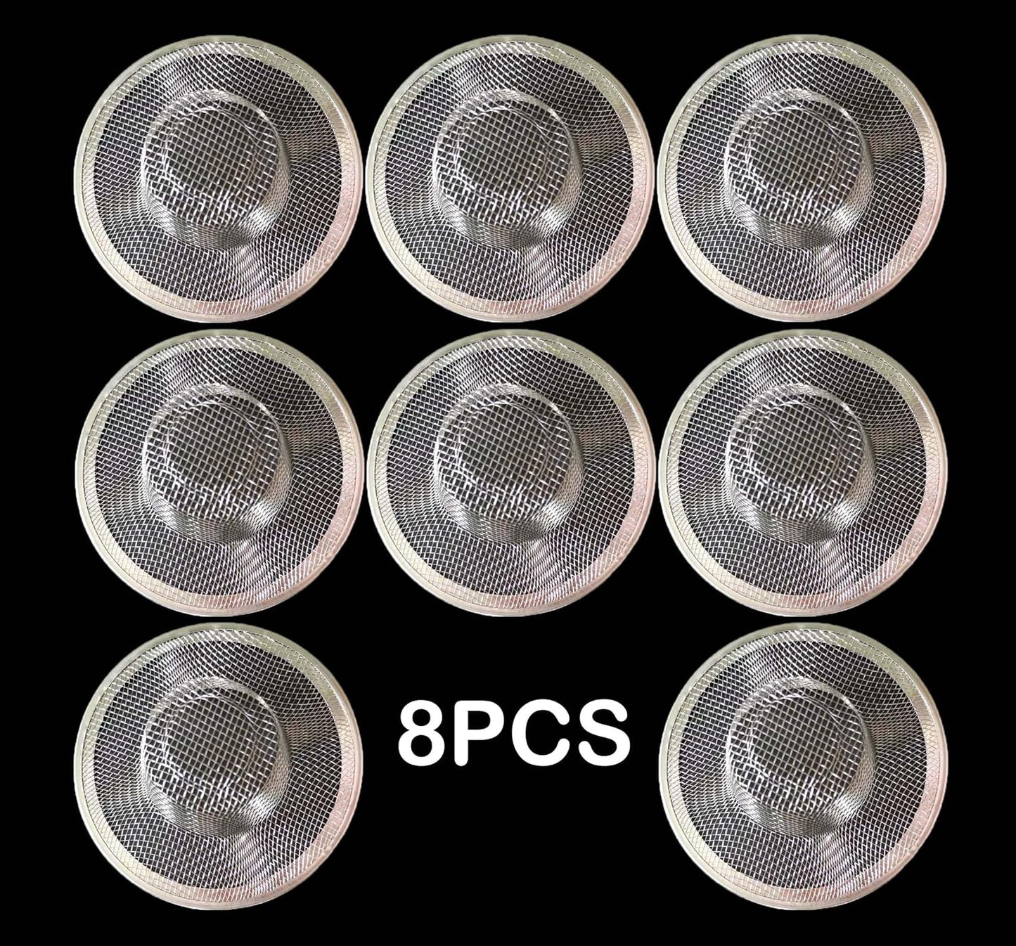 8PCS Metal Mesh Kitchen Sink Strainer, 4.41" Stainless Steel Slop Basket Filter Trap, Mesh Sink Drain Strainer Kitchen, Hair Basket Drain - Fits Most Kitchen Bathroom Sinks Shower Floor Drain