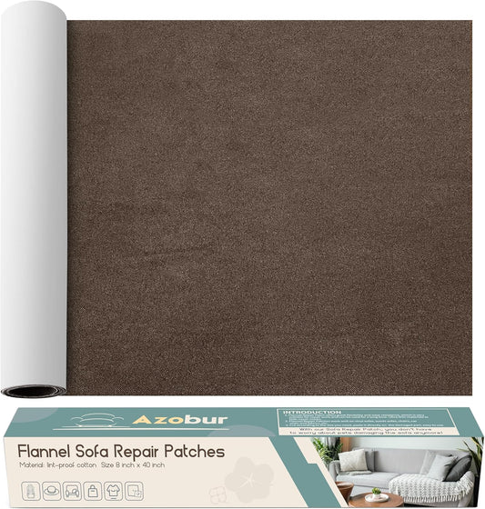 Azobur Sofa Fabric Repair Patch, Oversized Microfiber Patch，Self Adhesive Fabric Sofa Patch Repair Fabric,Super Cost-Effective Combination (Dark Brown)