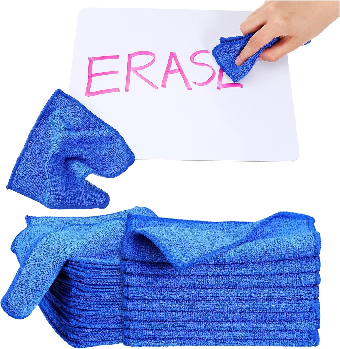 Tanlade Microfiber Cleaning Cloth 6"x6" Cleaning Rags Reasonable Kitchen Towels Microfiber Towels Cars Wash Dry Erase Cloth (Blue,50 Pcs)