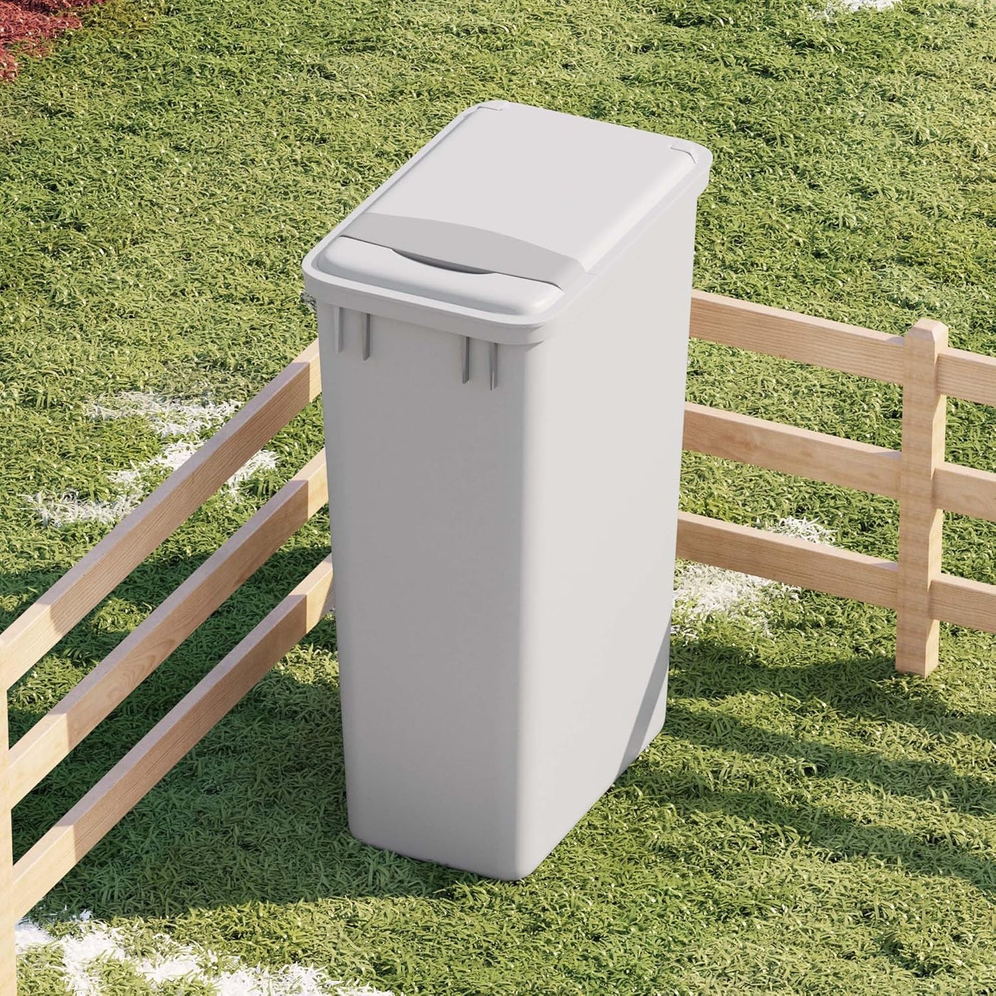 Dowell 50Qt Waste Trash Container, 13Gal, Plastic, Stackable, for Kitchen/Bathroom/Office, Fits Under Sink/Desk (Grey 4000 50 04-2 Pack)