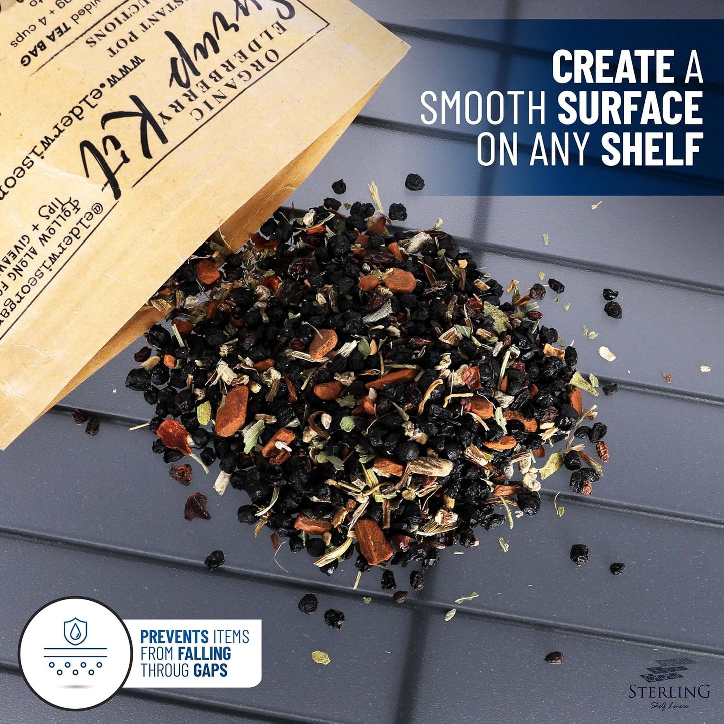 Sterling Shelf Liners for Wire Shelf System: Set of 3 in Graphite: 13.4 x 23.2 inch: Plastic Wire Shelving Mats