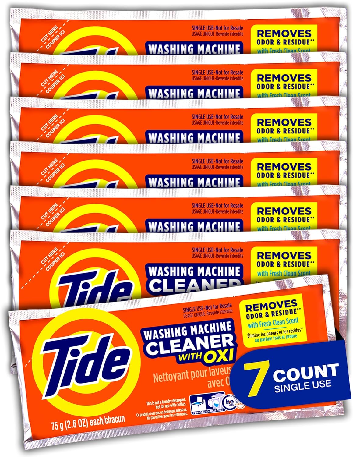Tide Washing Machine Cleaner, Washer Machine Cleaner with Oxi for Front and Top Loader Washer Machines, Deep Cleaning Residue & Odor Eliminator, 7 Month Supply