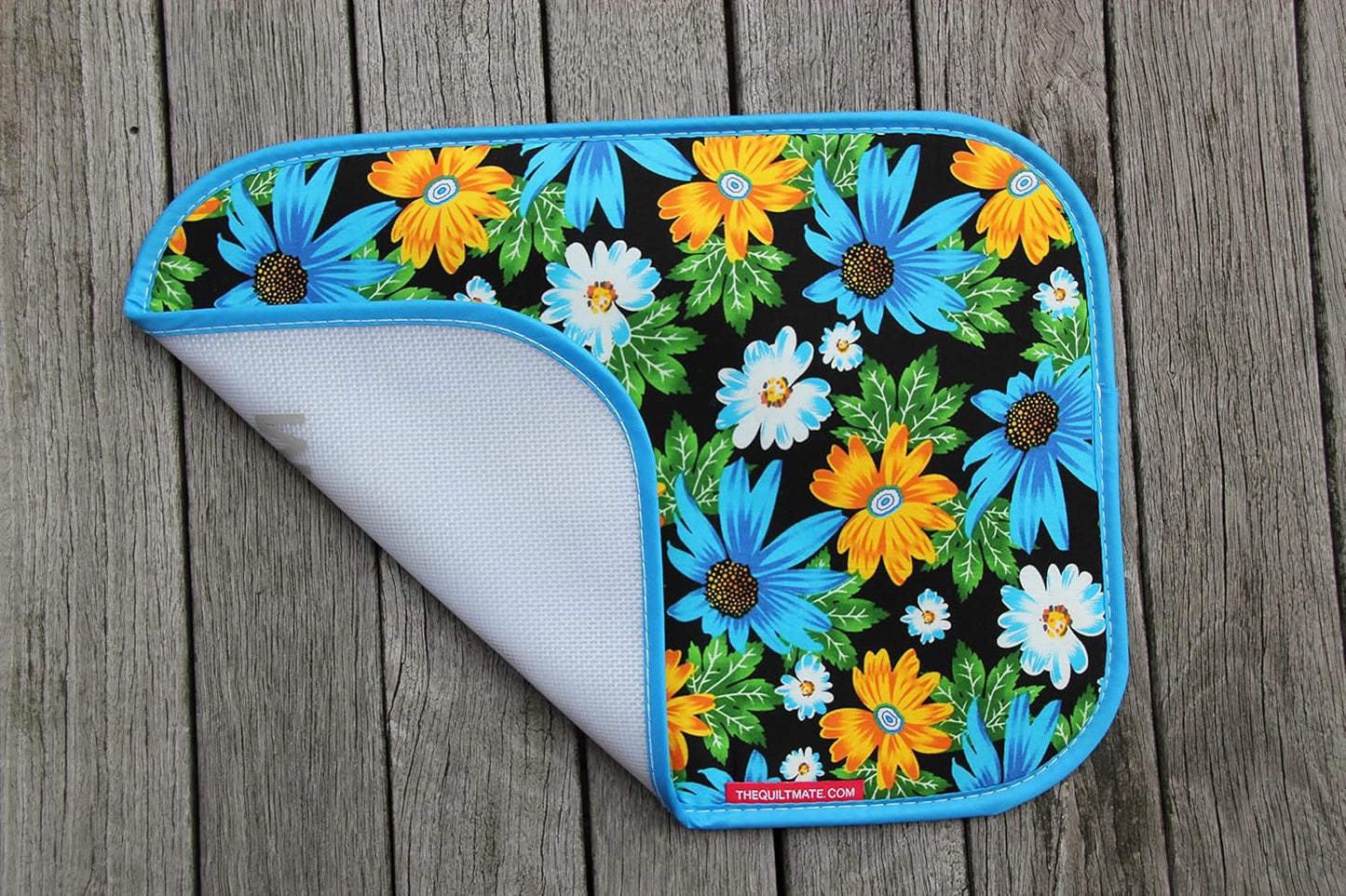 THEQUILTMATE - Premium Ironing Pad, Designed Especially for Quilters and Crafters, Combo: Classic Silver, 17 in x 25 in; Blue Mini, 10in x 14in