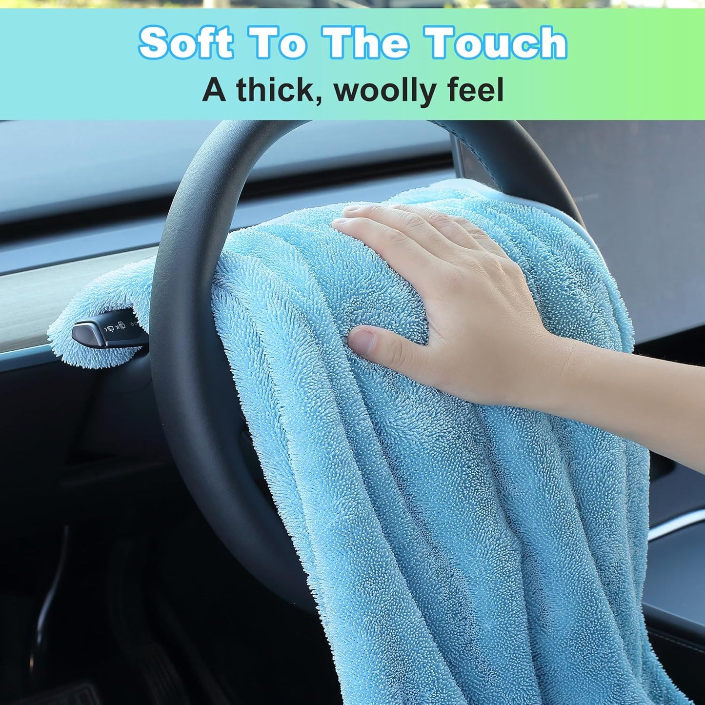 JOYMOOP Microfiber Towels for Cars, 63" x 29.5" Car Drying Towel, Blue Reusable Car Towel, Quick Drying Car Microfiber Cleaning Cloth for RVs, SUVs, Trucks